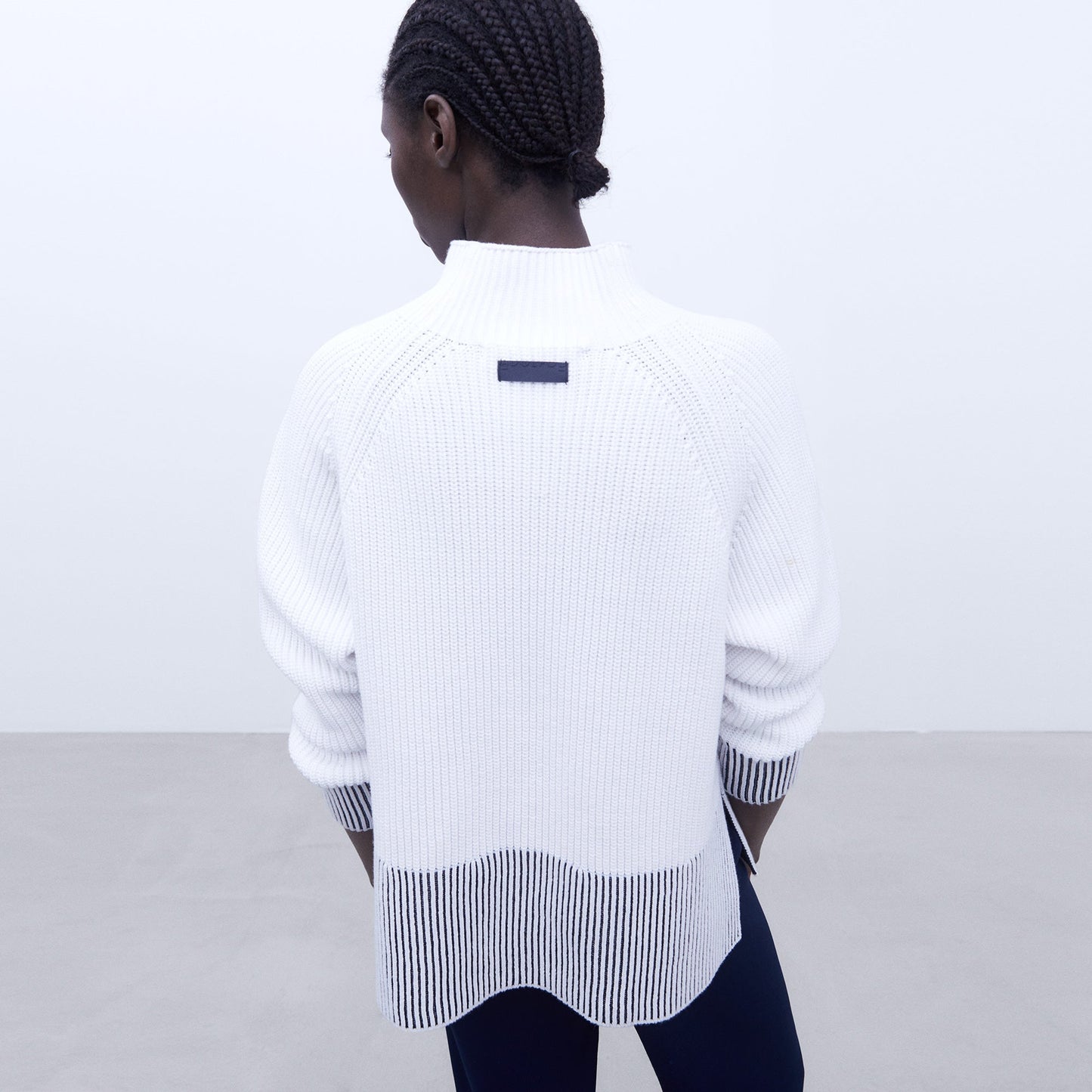 Perkins Collar Sweater - White