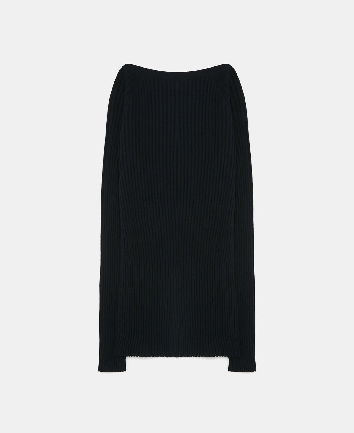 Navy Blue Ribbed V-Neck Pullover