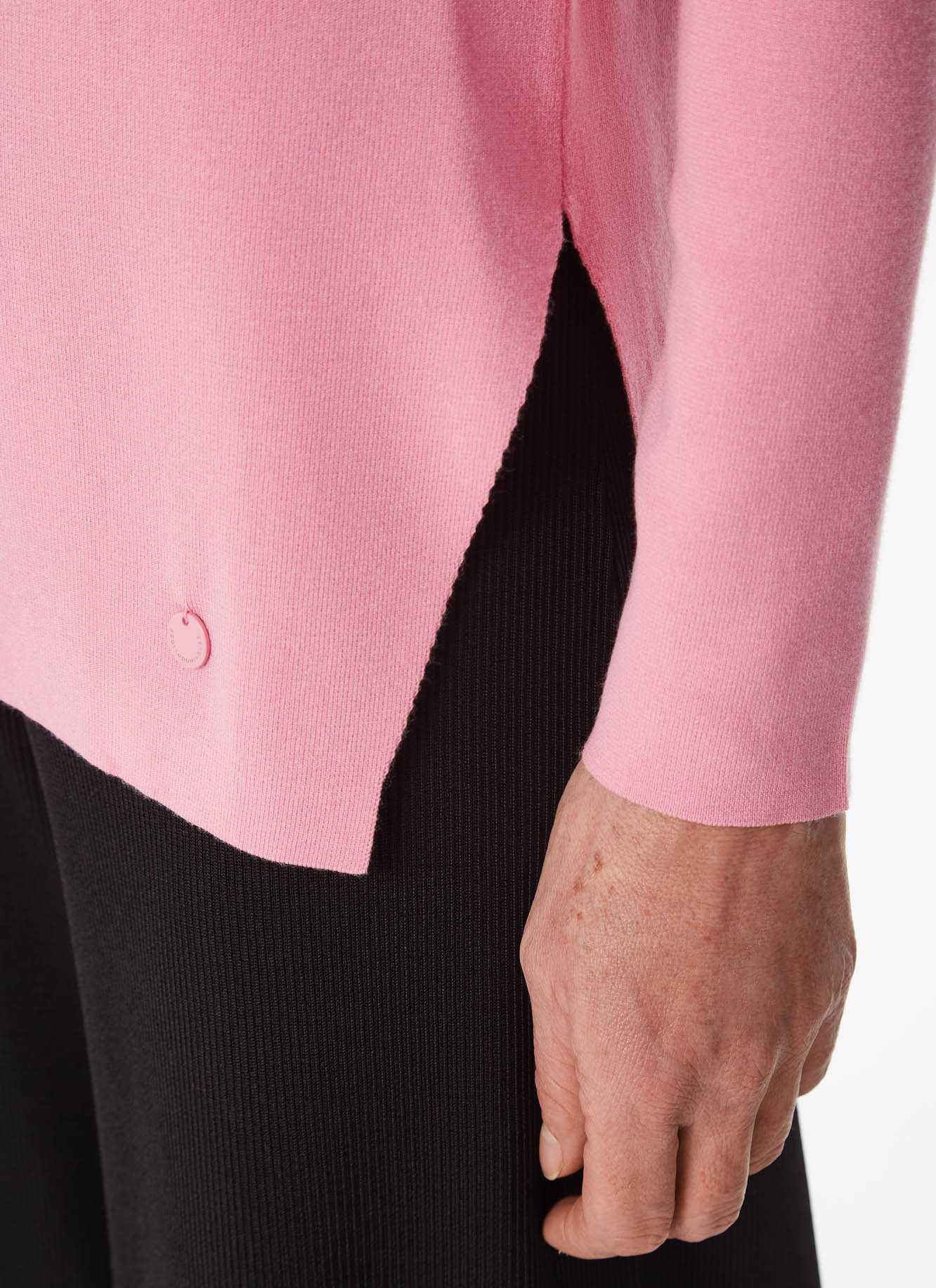 Pink Sweater With Side And Back Slits