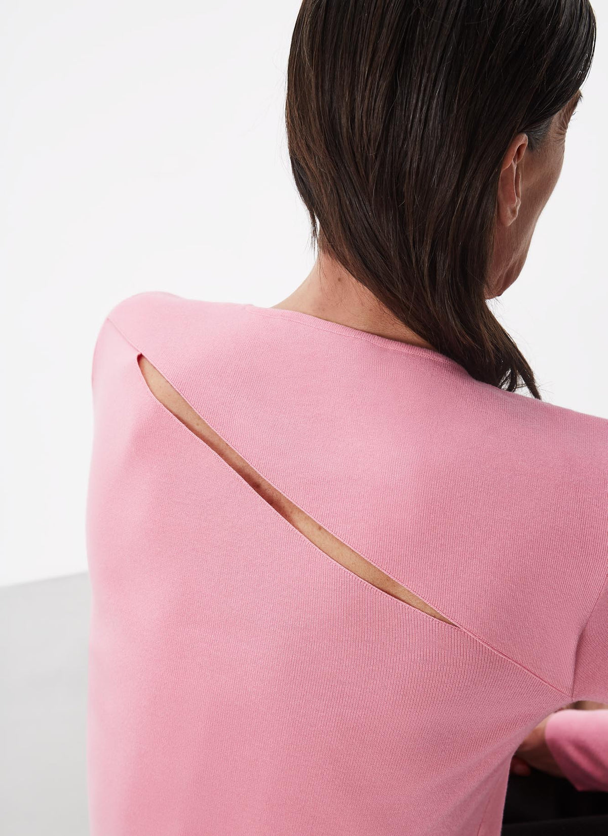 Pink Sweater With Side And Back Slits