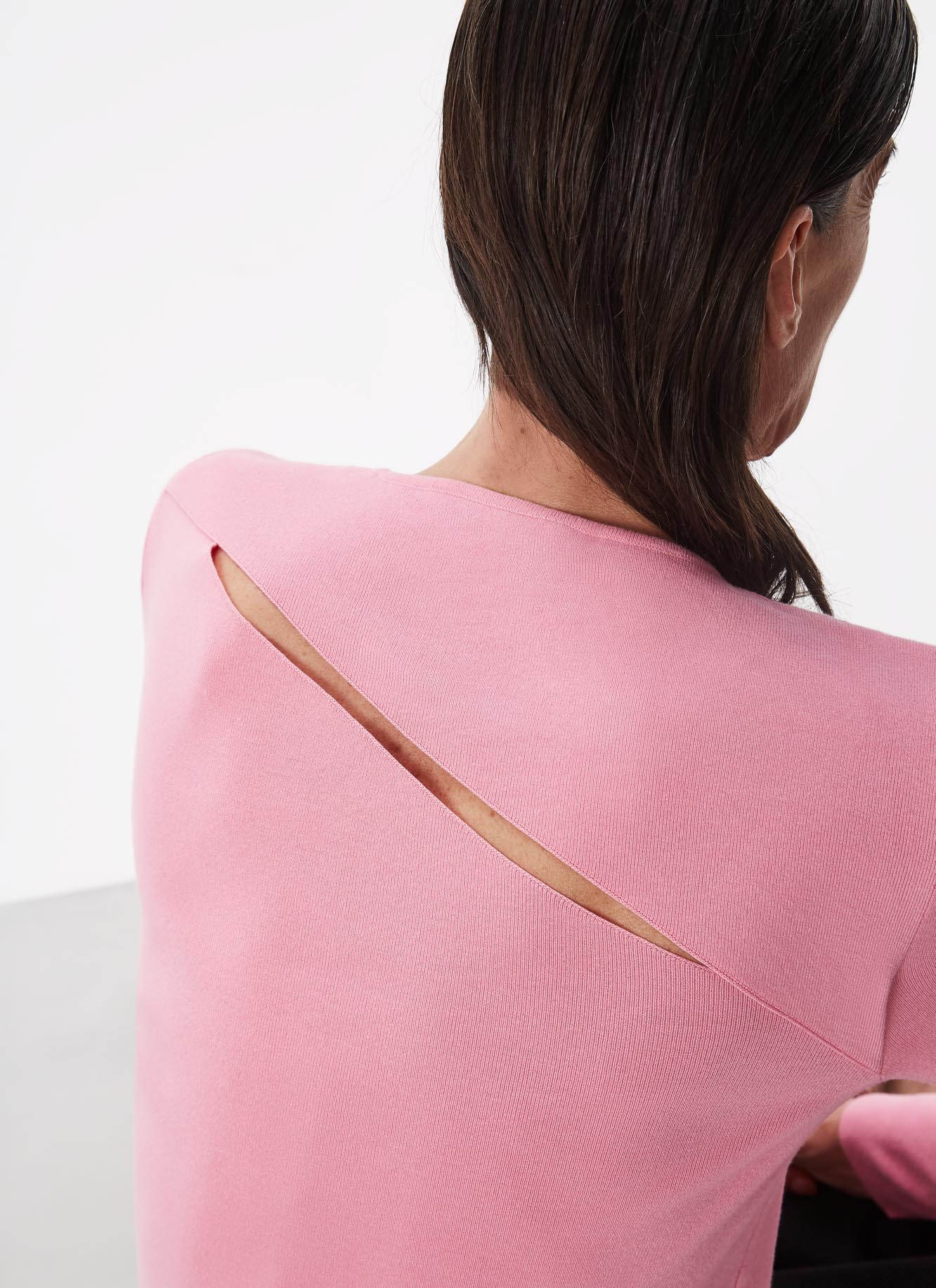 Pink Sweater With Side And Back Slits