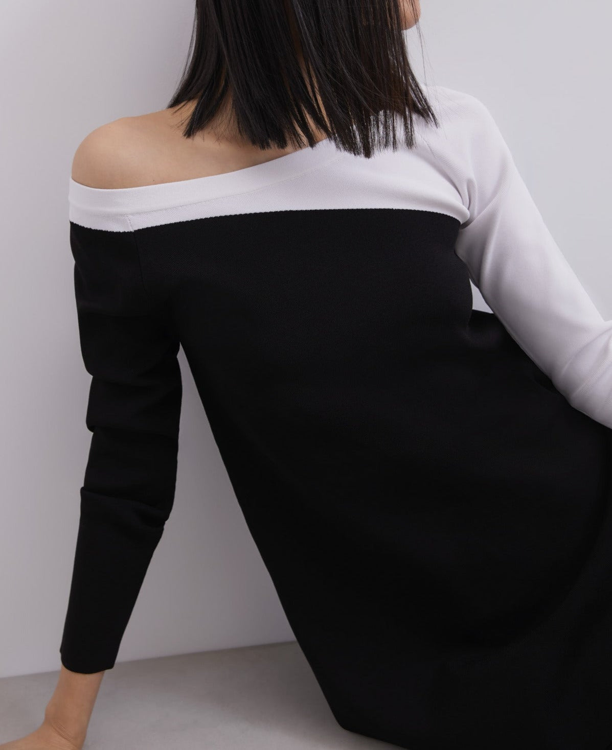 Black/Ecru Bicolor Intarsia Sweater