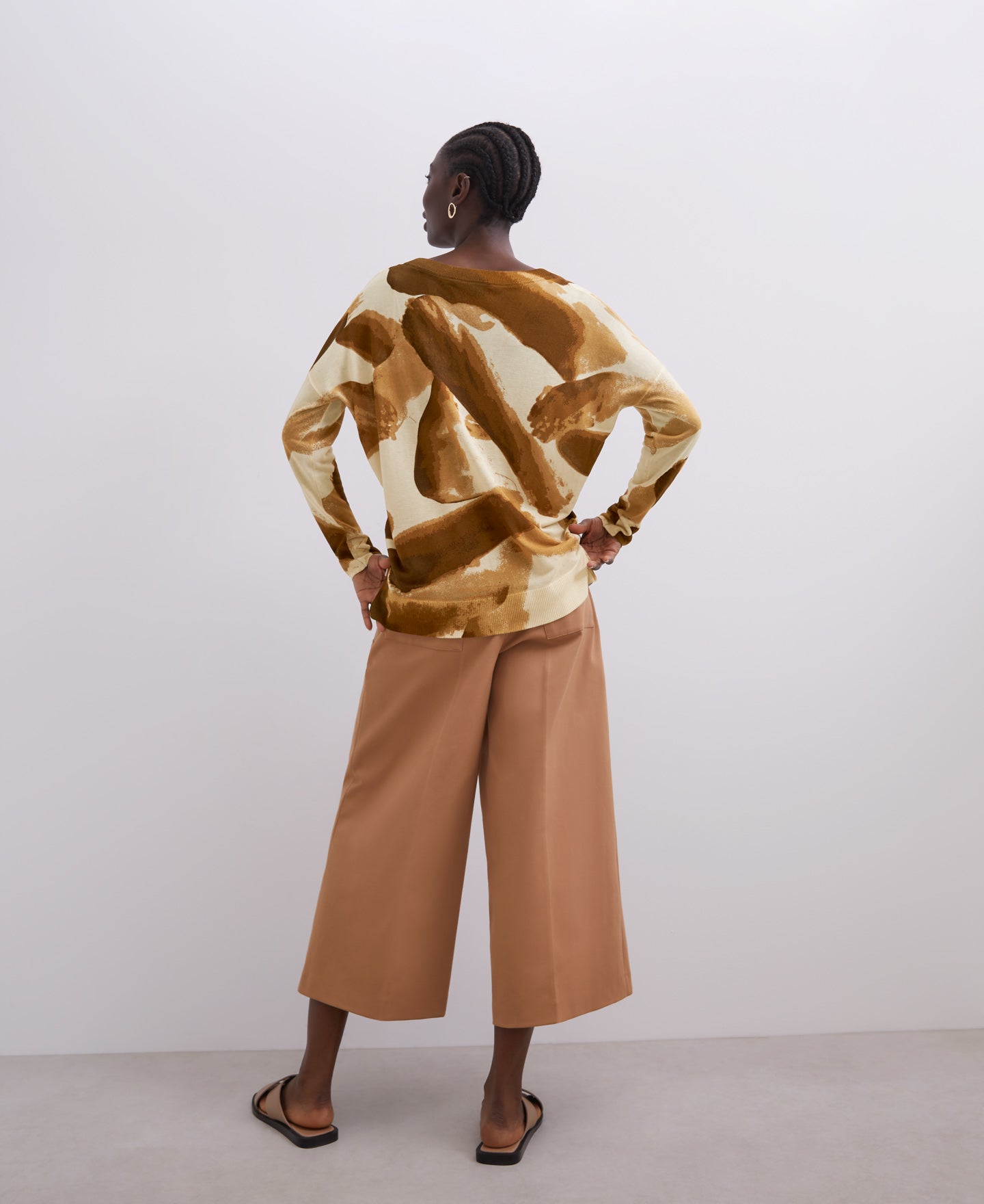 Multicolor2 V-Neck Viscose Printed Sweater