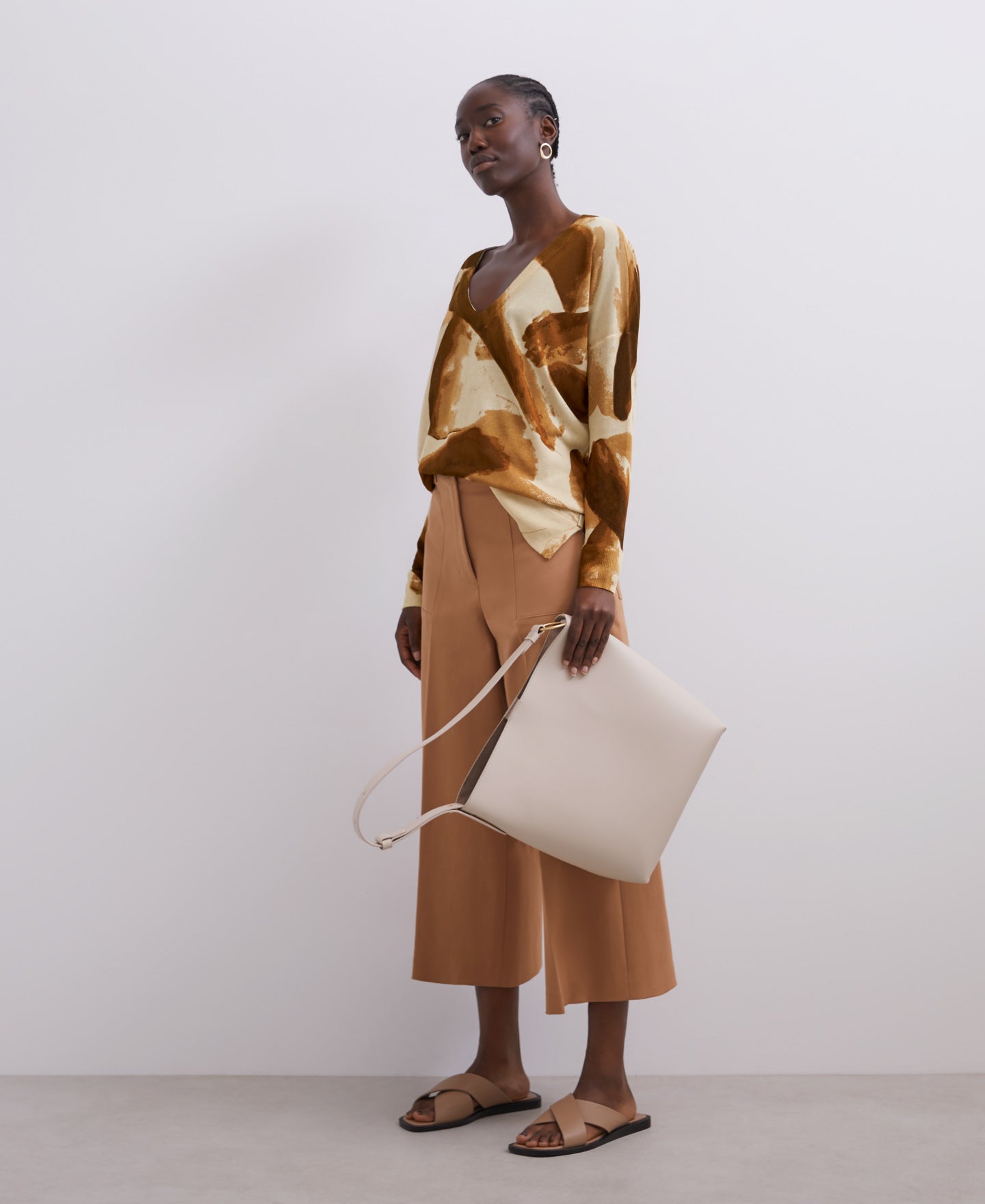 Multicolor2 V-Neck Viscose Printed Sweater