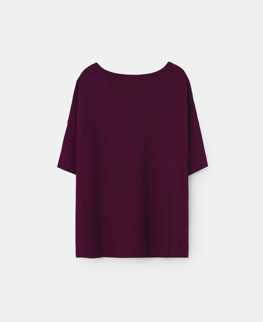 Deep Purple Viscose Bateau Neckline Sweater