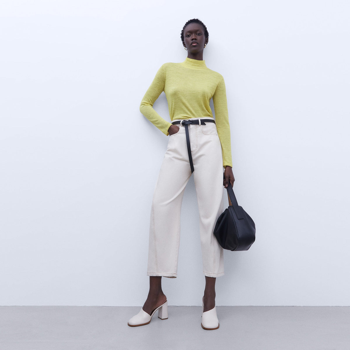 Lemon Yellow Linen & Alpaca Sweater
