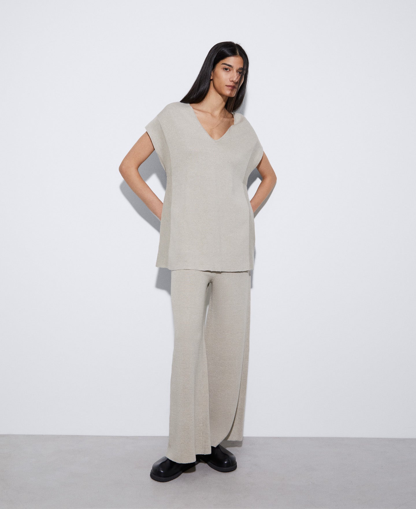Stone/Ecru Double-Fronted Linen Jacket