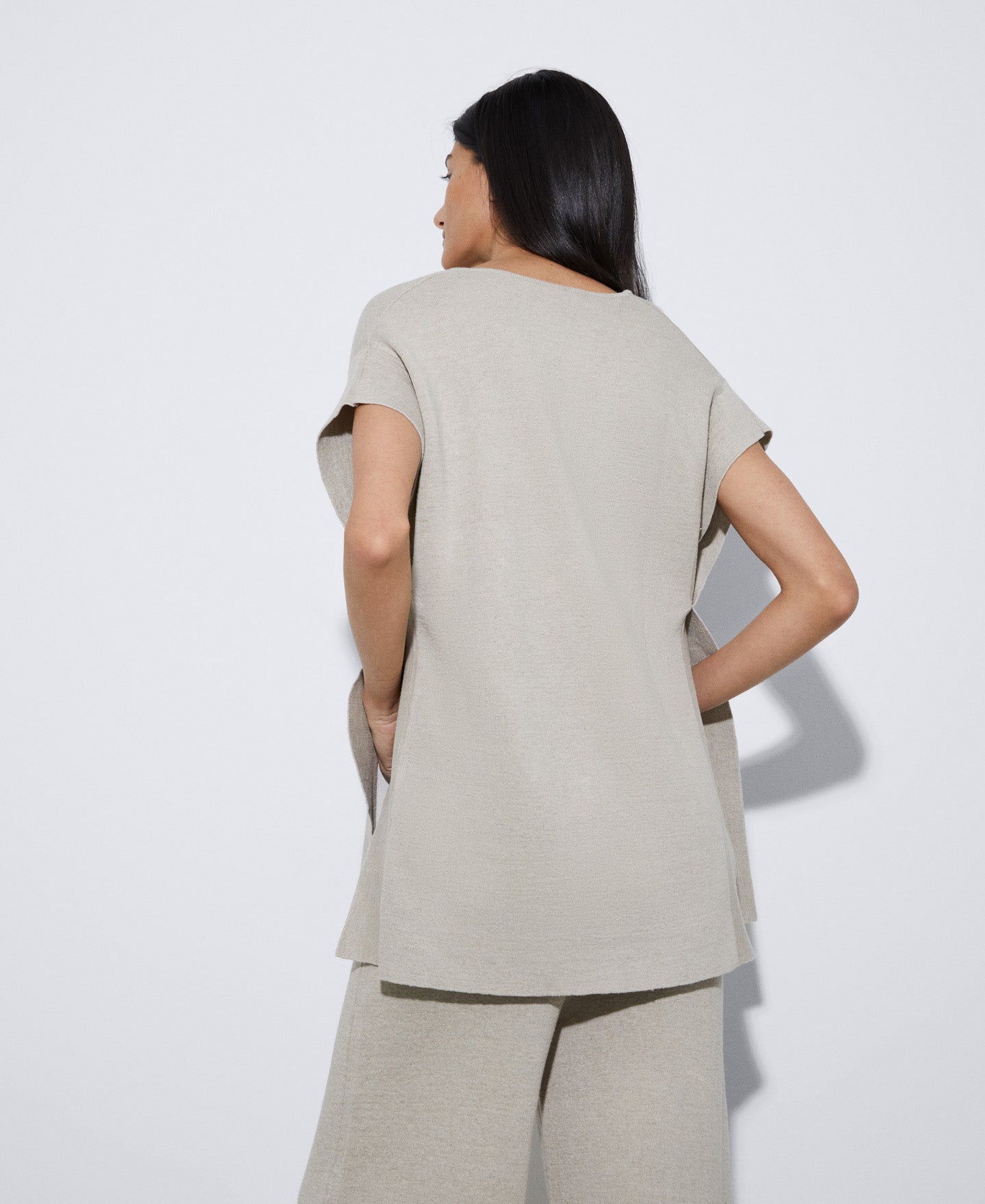 Stone/Ecru Double-Fronted Linen Jacket