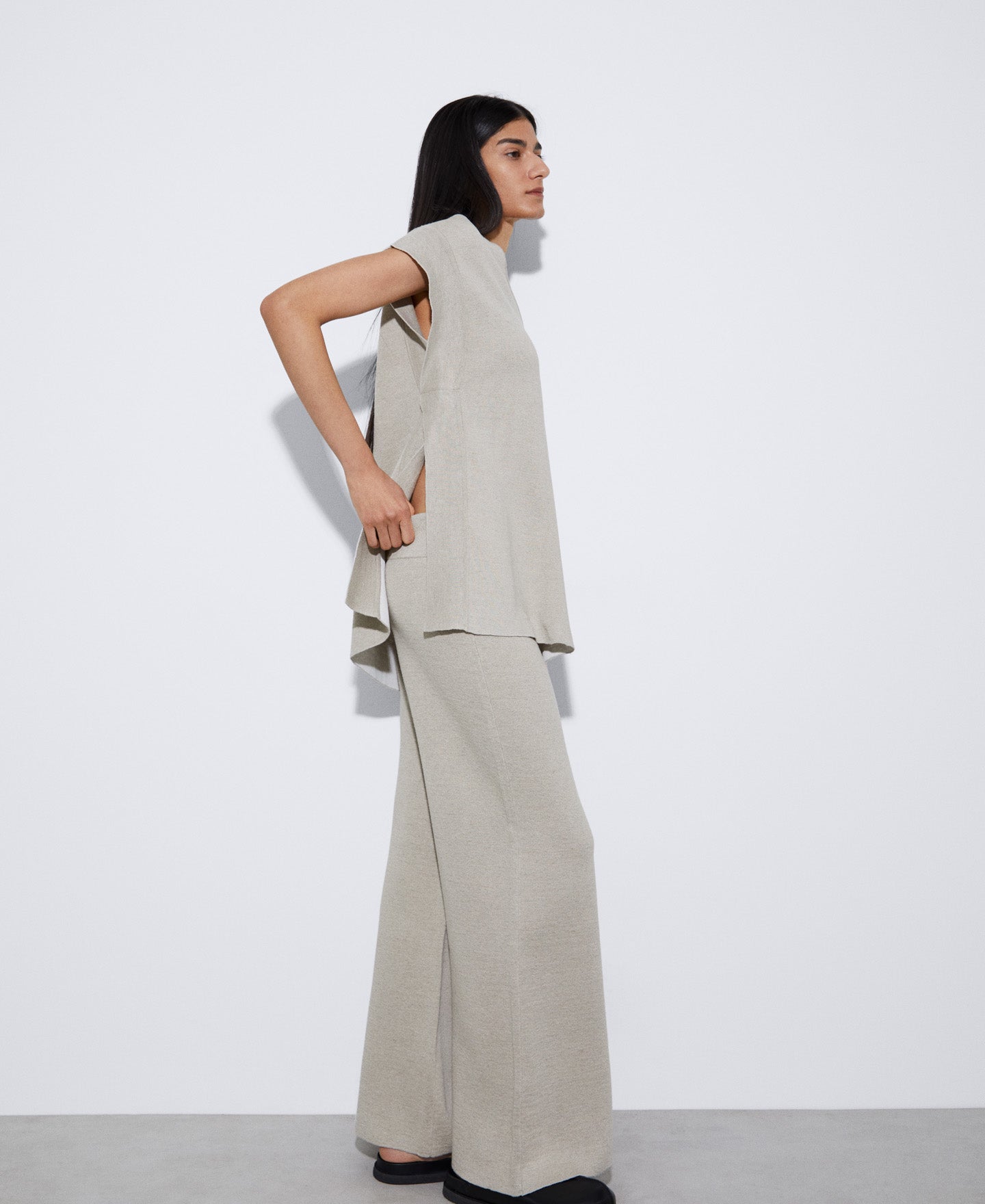 Stone/Ecru Double-Fronted Linen Jacket