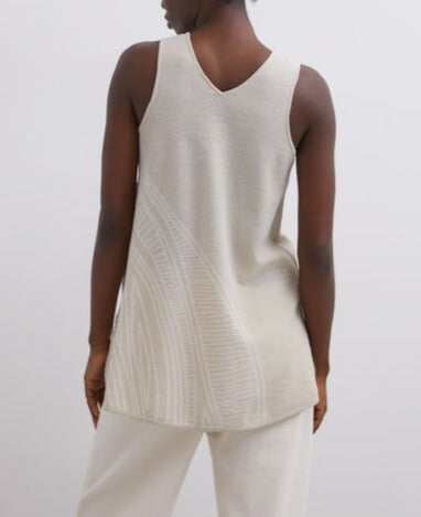 Stone/Ecru Top Arena In Jacquard Linen