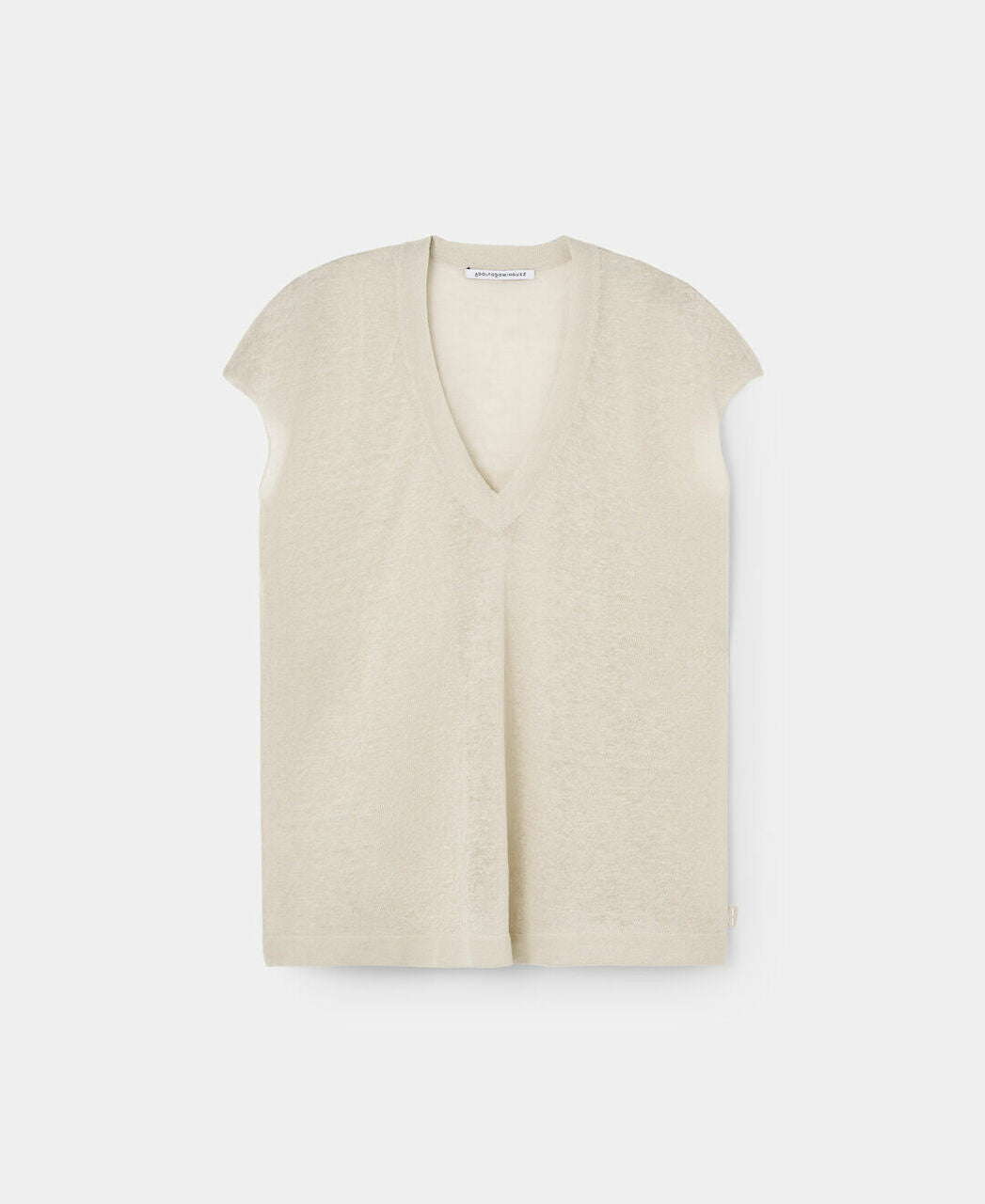 Natural Natural V-Neck Linen Top