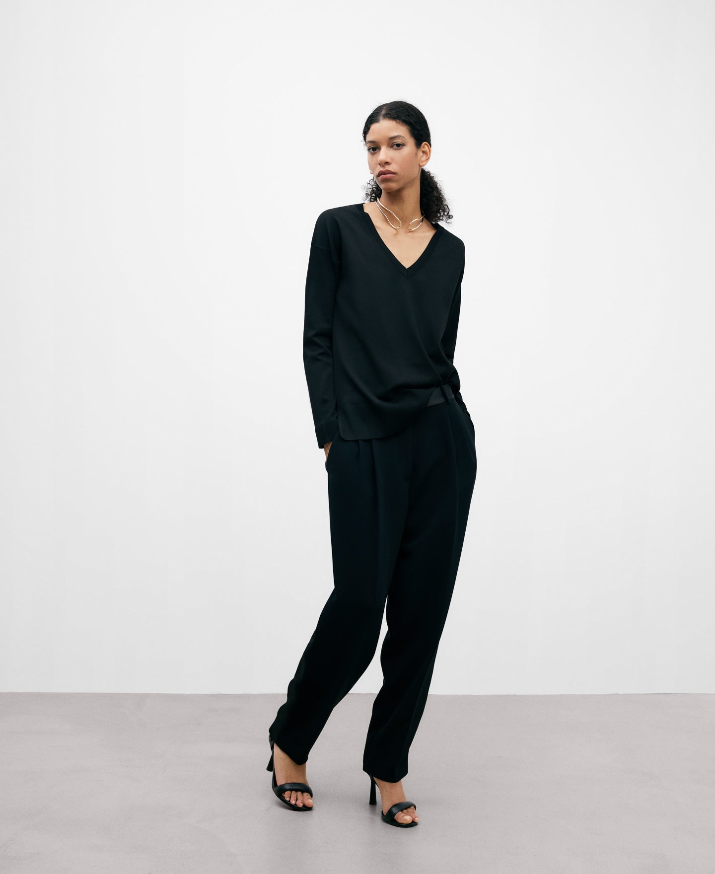 V-Neckline Viscose Sweater Woman