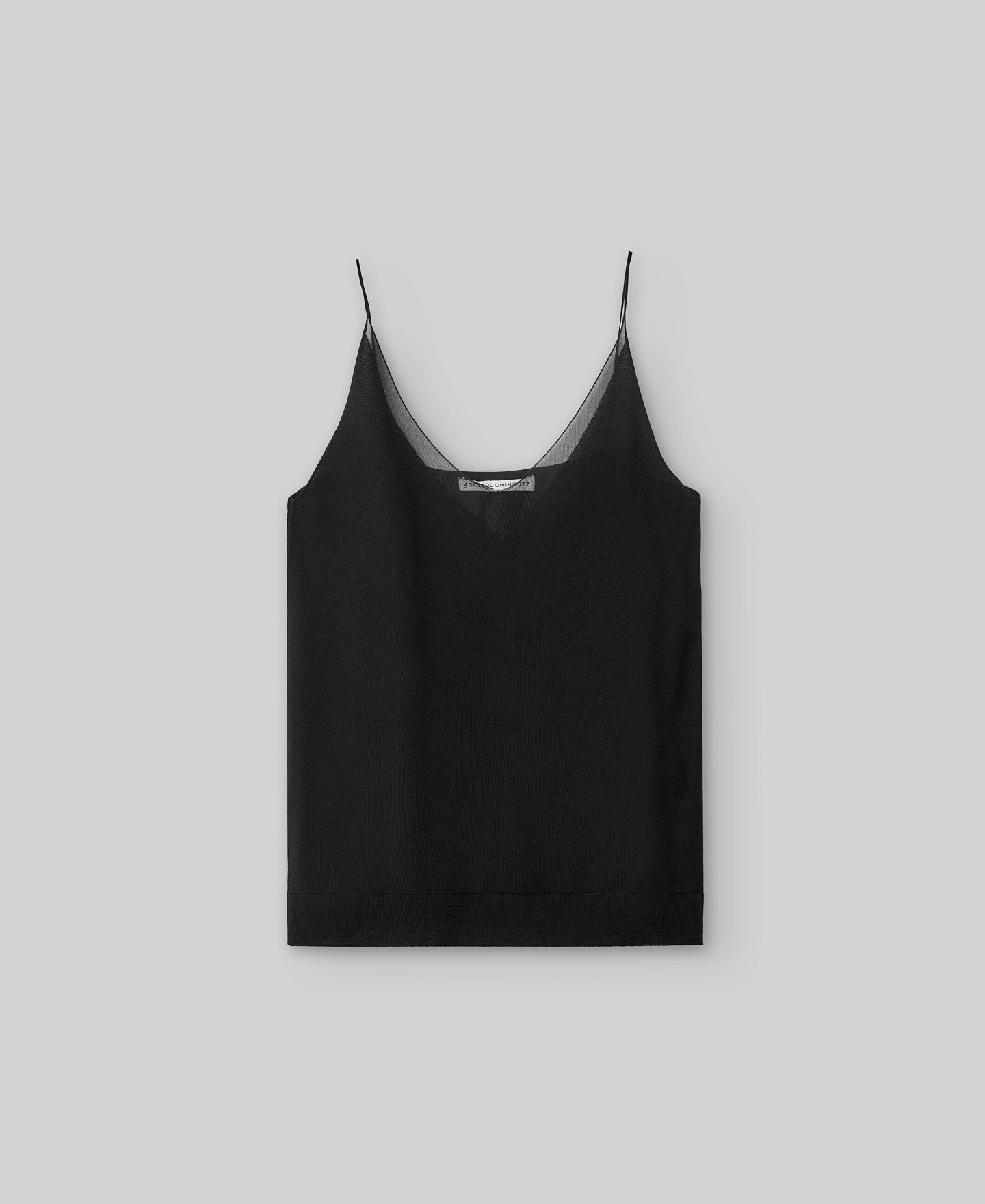 Merino wool and silk knit top woman in black
