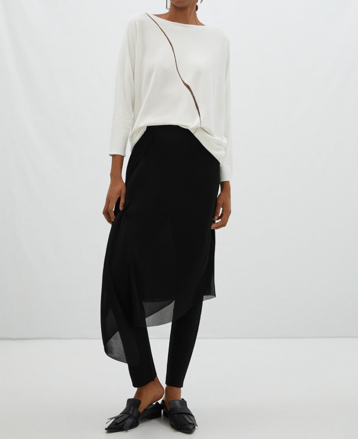 Ecru Intarsia Crack Sweater