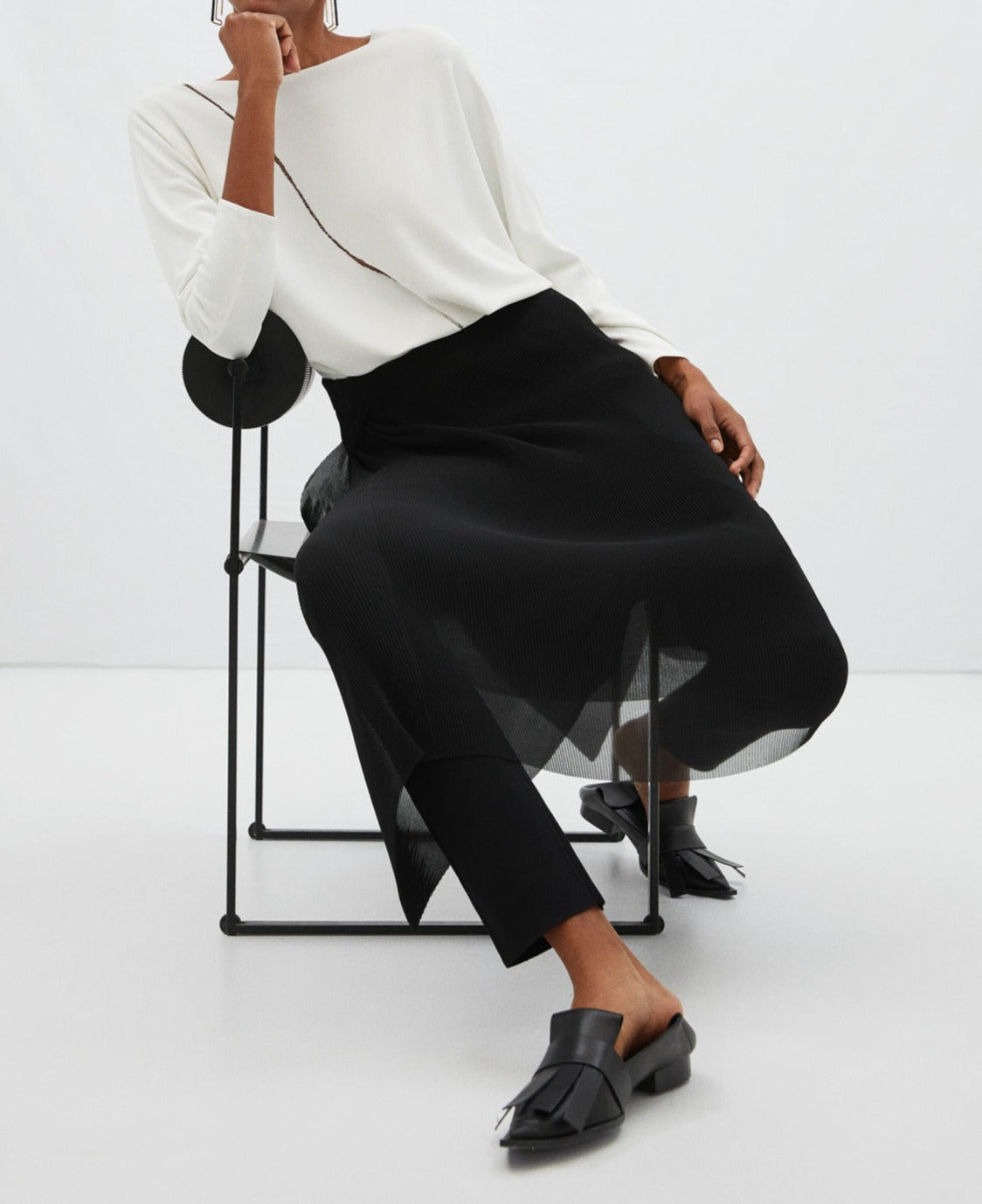 Ecru Intarsia Crack Sweater