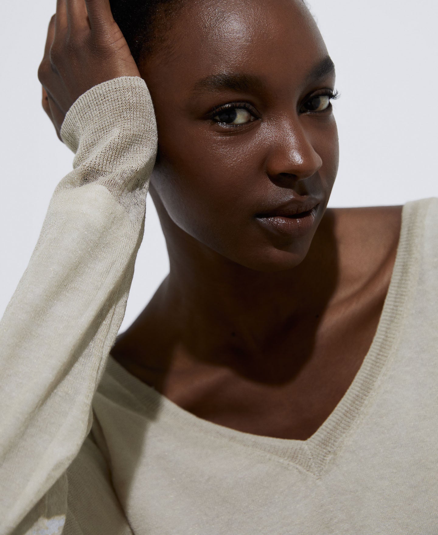 Sand Fine Linen Sweater