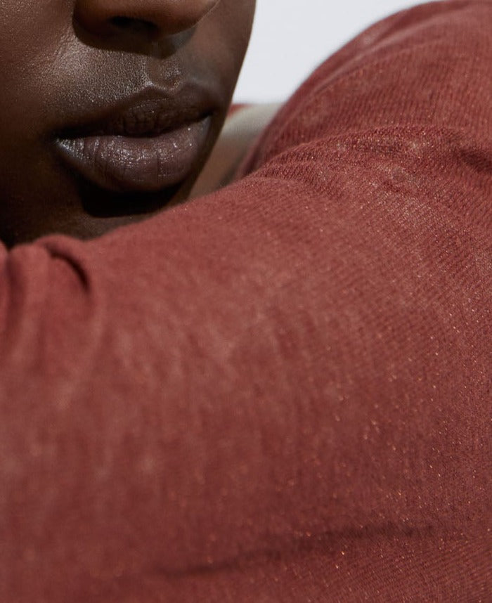 Brick Red Fine Linen Sweater