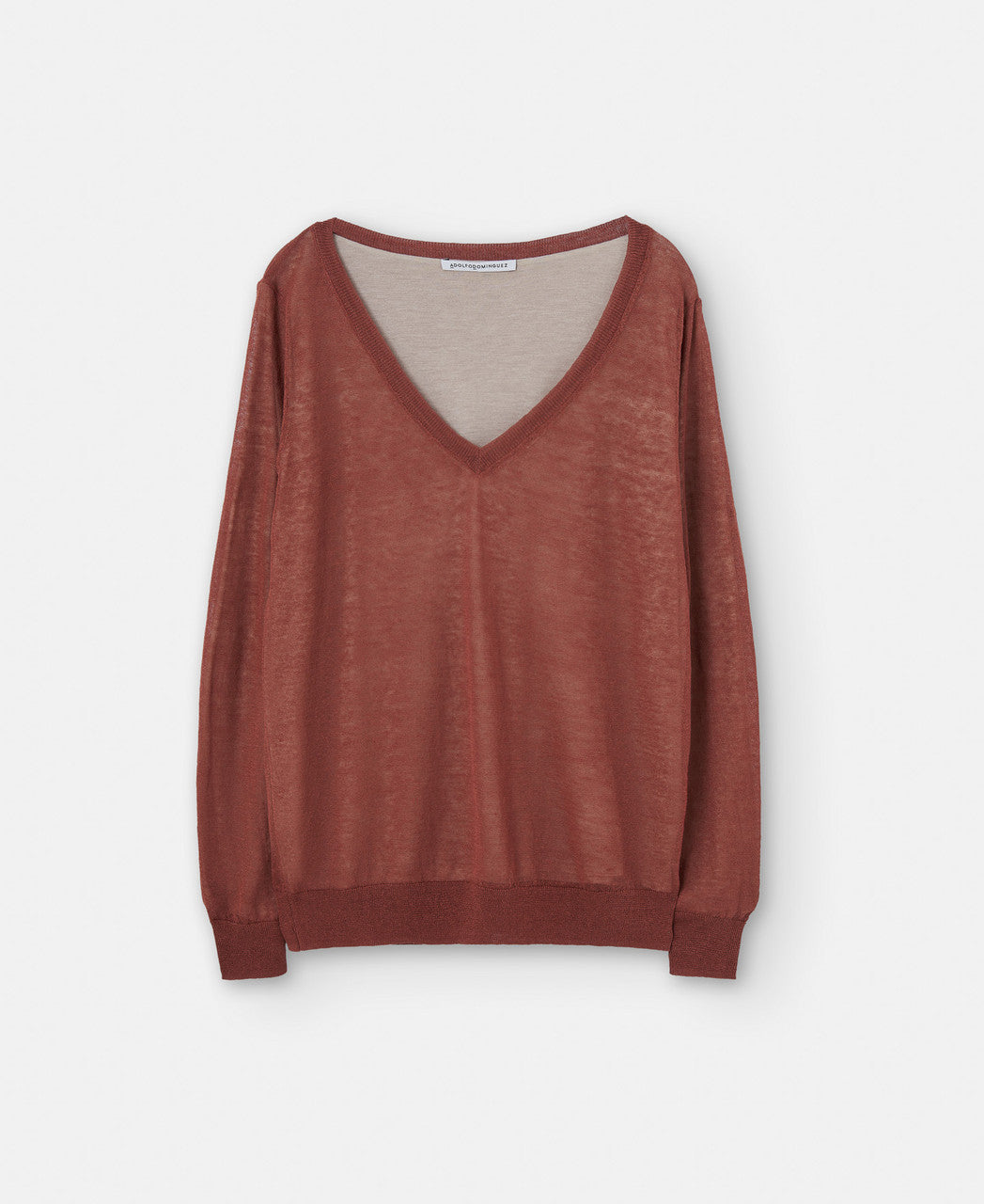 Brick Red Fine Linen Sweater