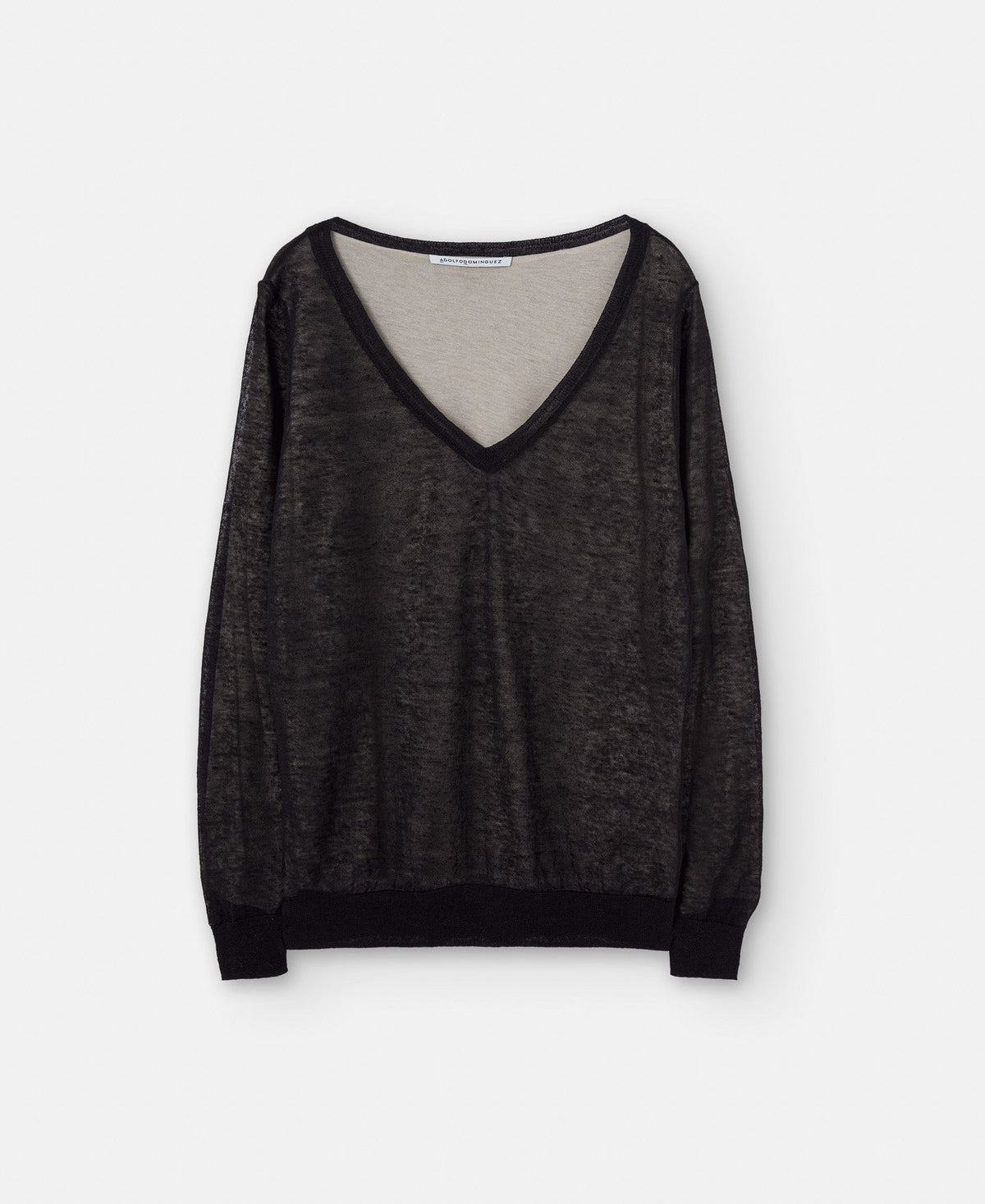 Black Fine Linen Sweater