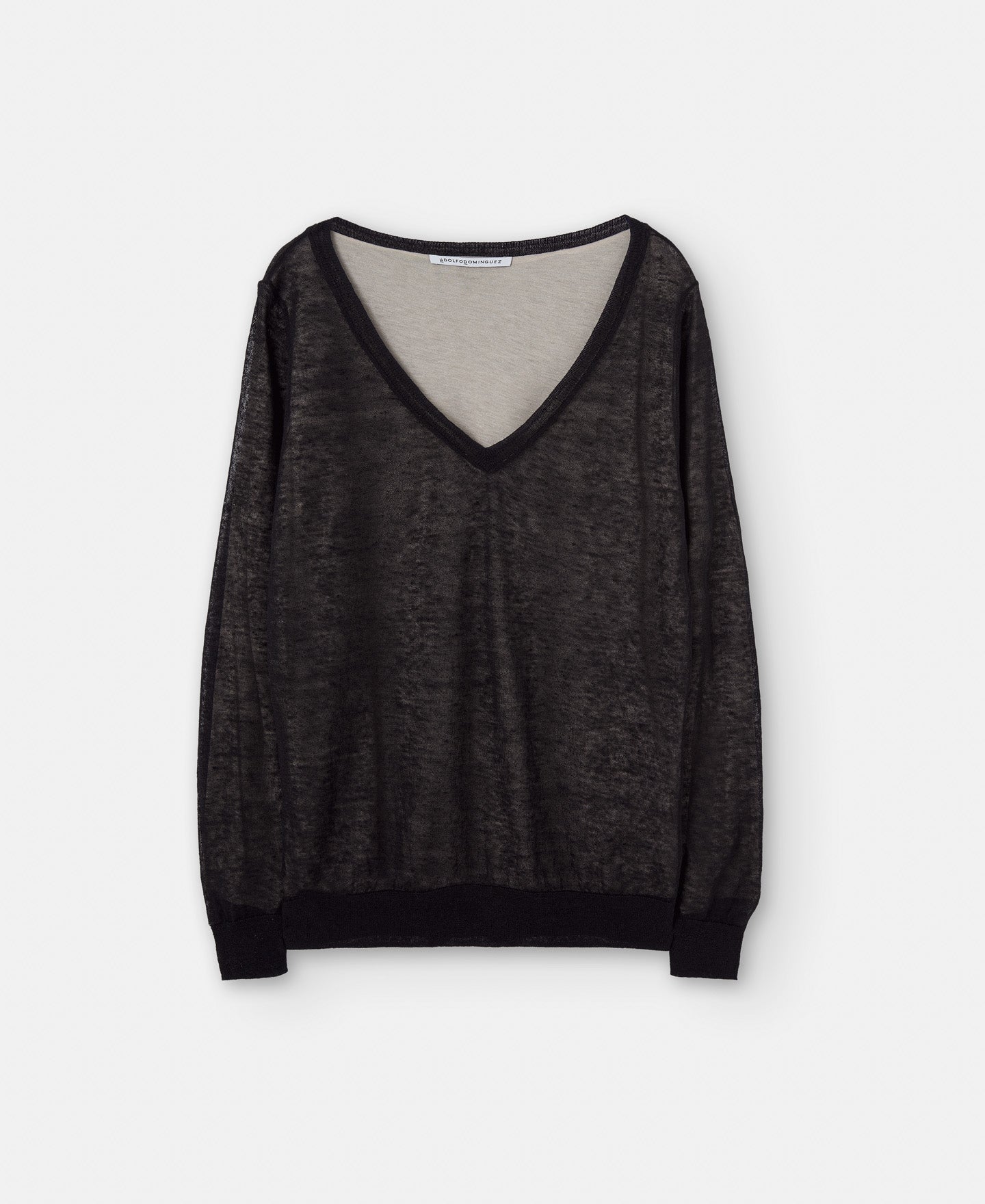 Black Fine Linen Sweater