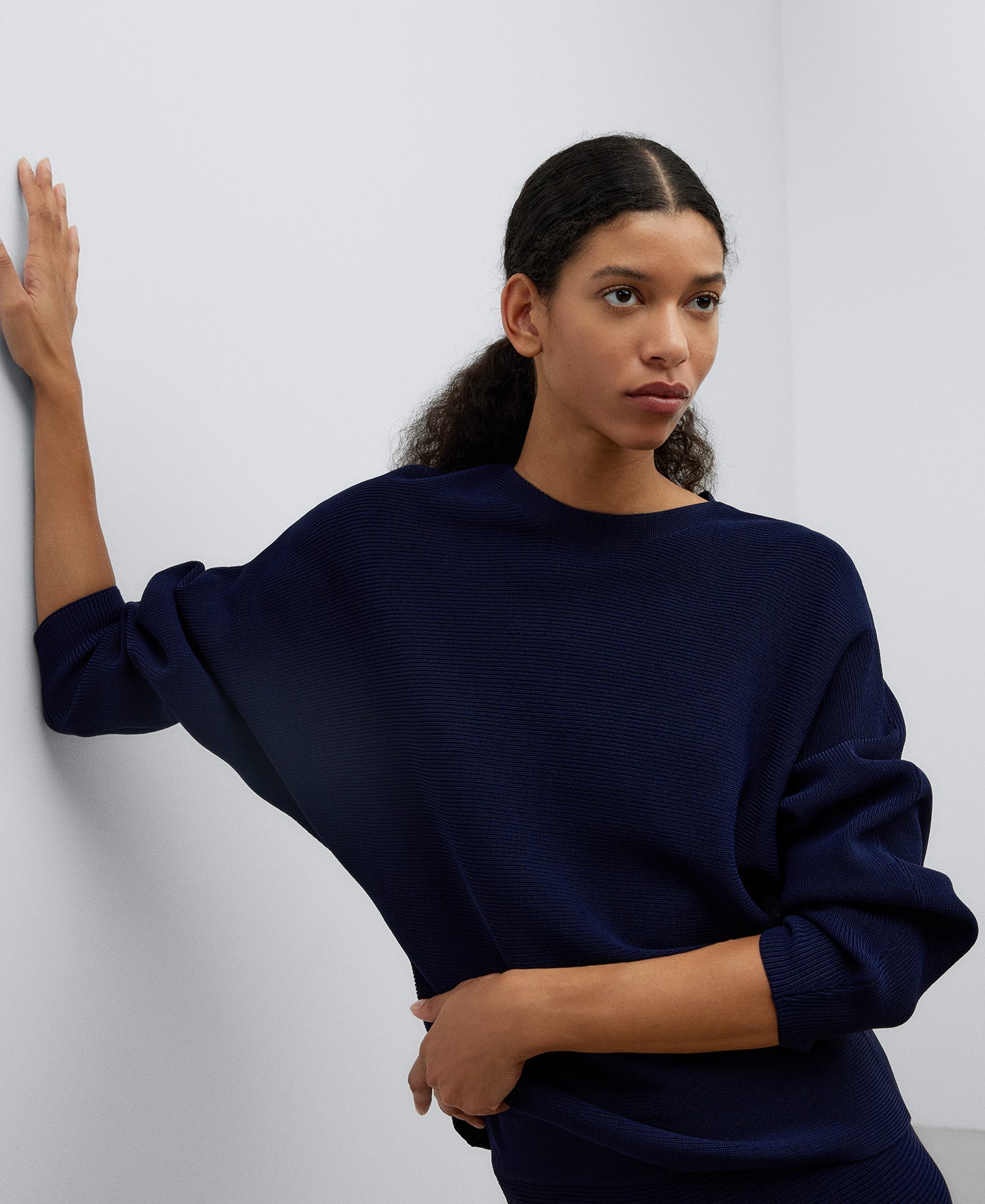 Navy Blue Navy Blue Japanese Sleeve Sweater