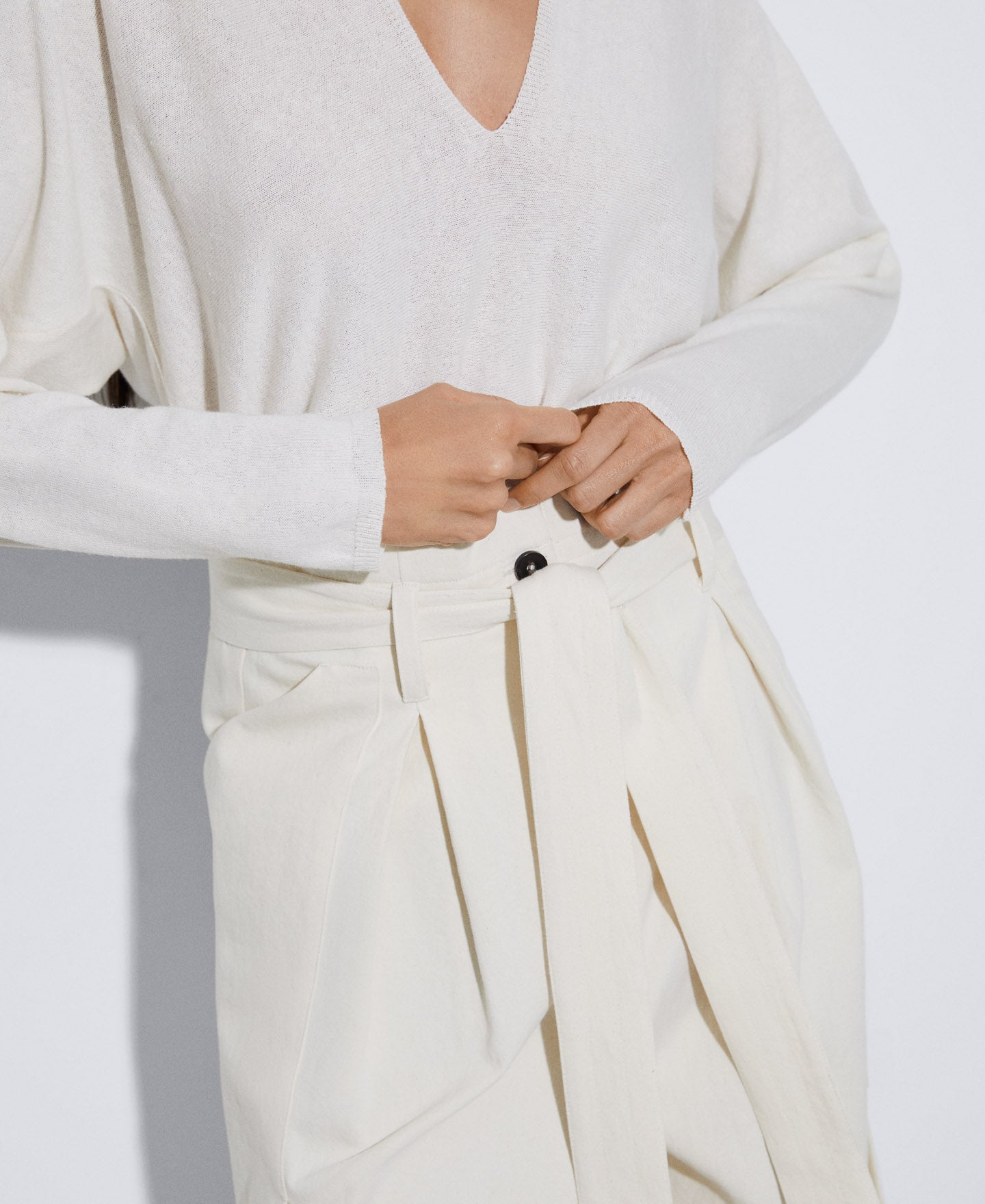 Ecru Organic Cotton And Linen Sweater