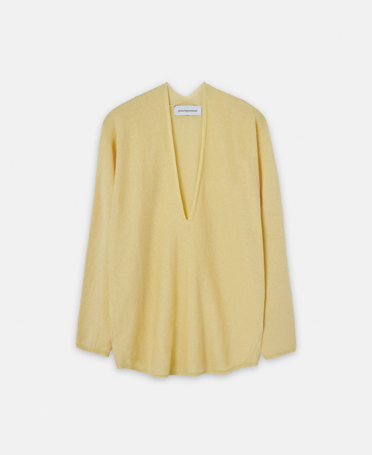 Light Yellow Organic Cotton And Linen Sweater