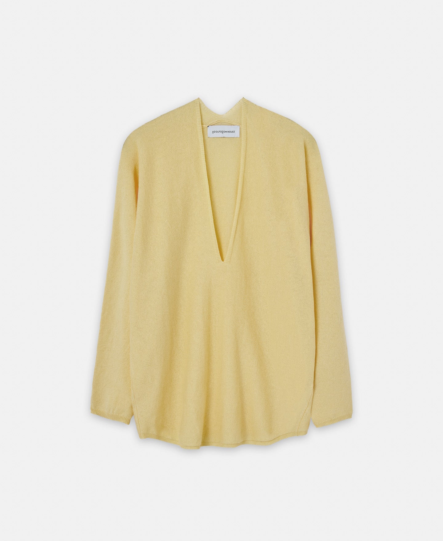 Light Yellow Organic Cotton And Linen Sweater