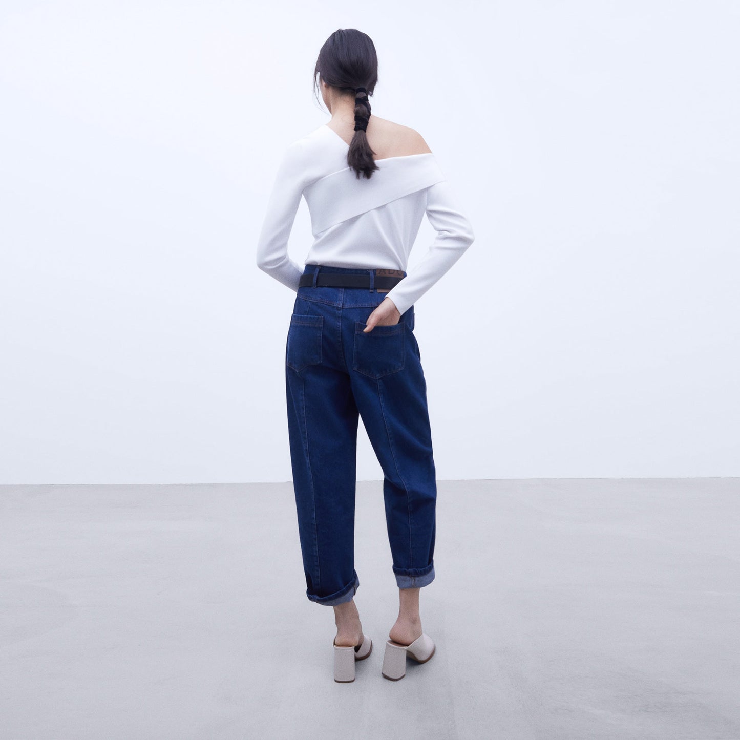 Elegant Ivory Asymmetrical Knit