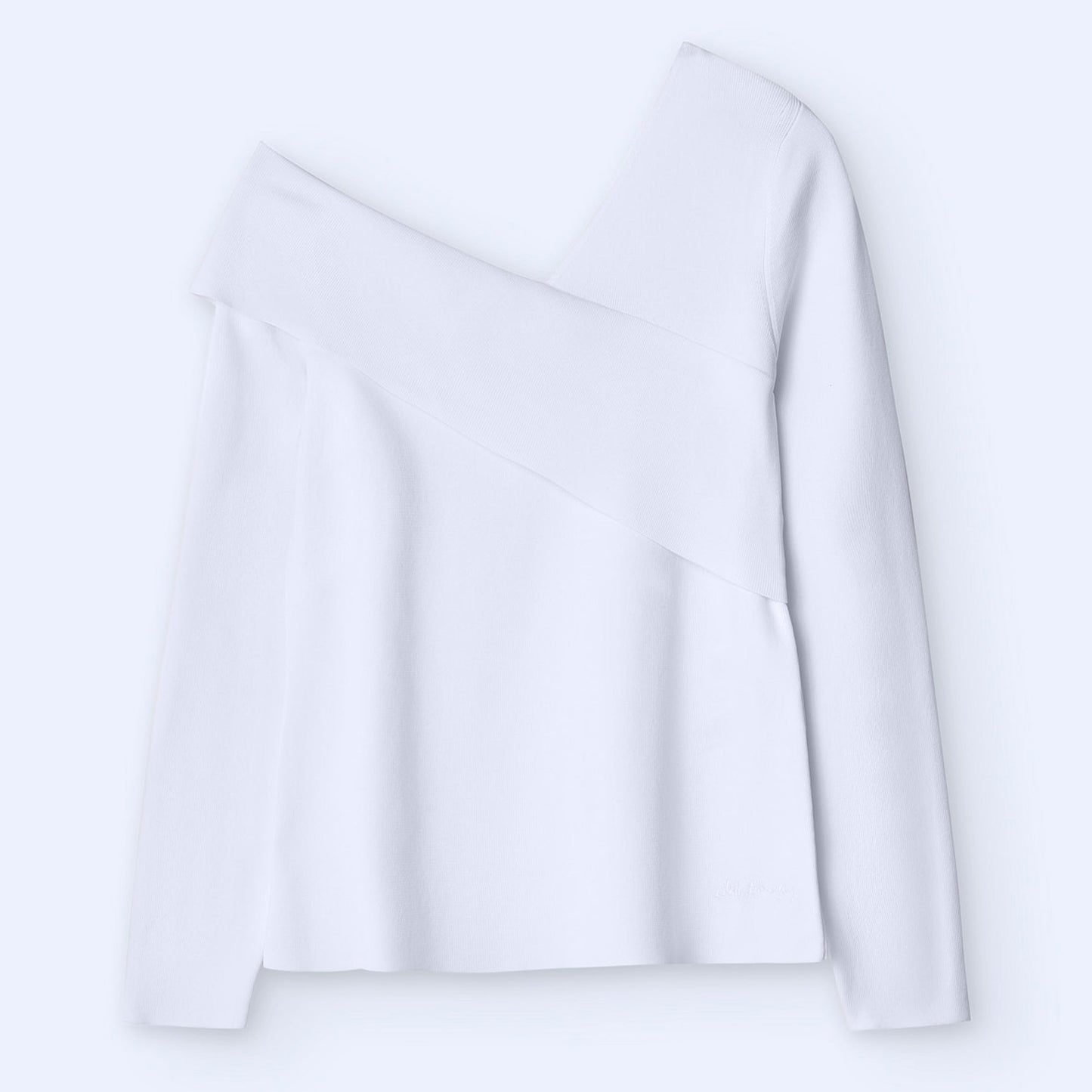 Elegant Ivory Asymmetrical Knit