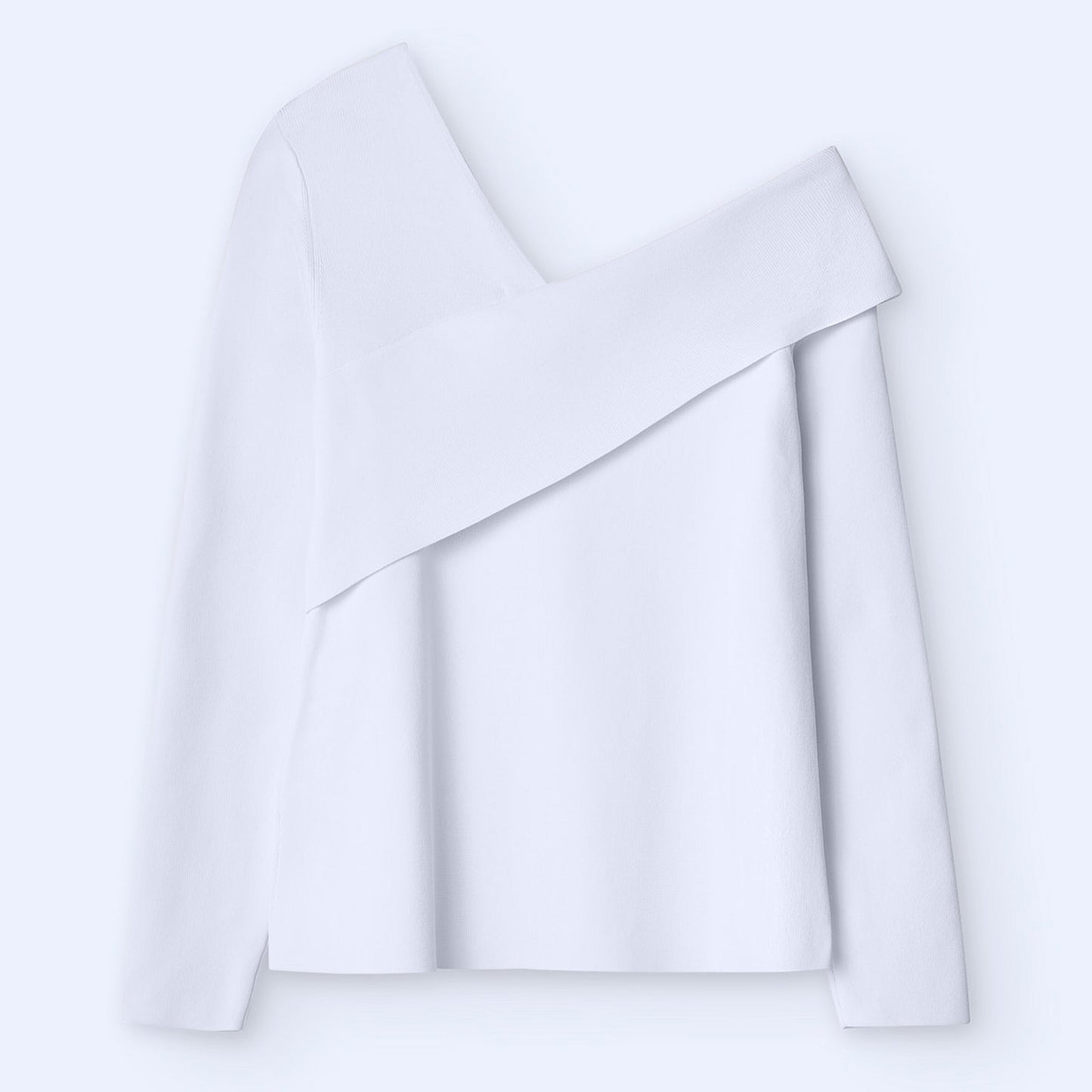 Elegant Ivory Asymmetrical Knit