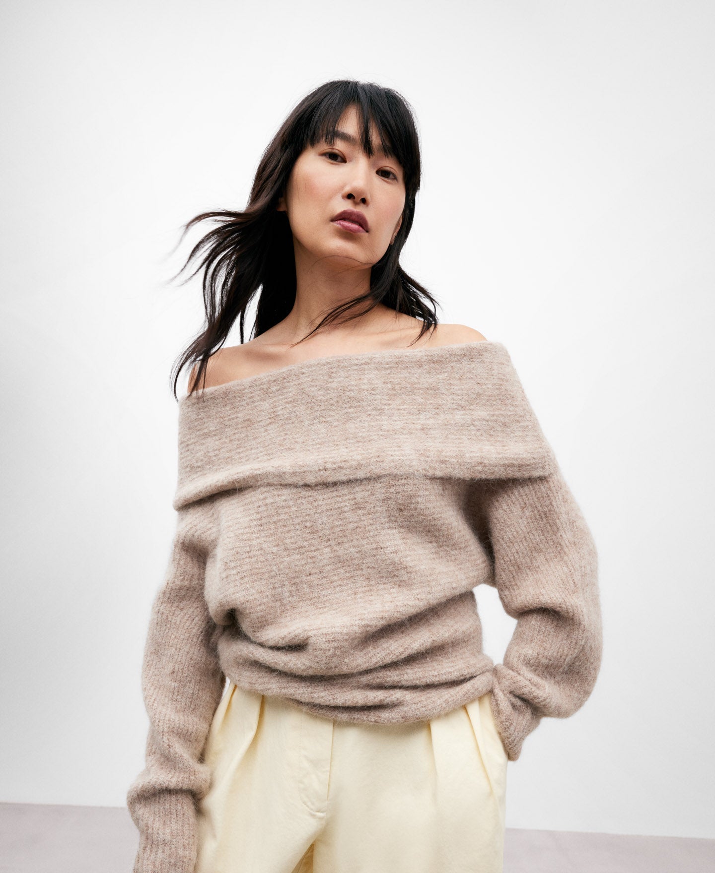 Stone Knitted Sweater In Alpaca Fabric