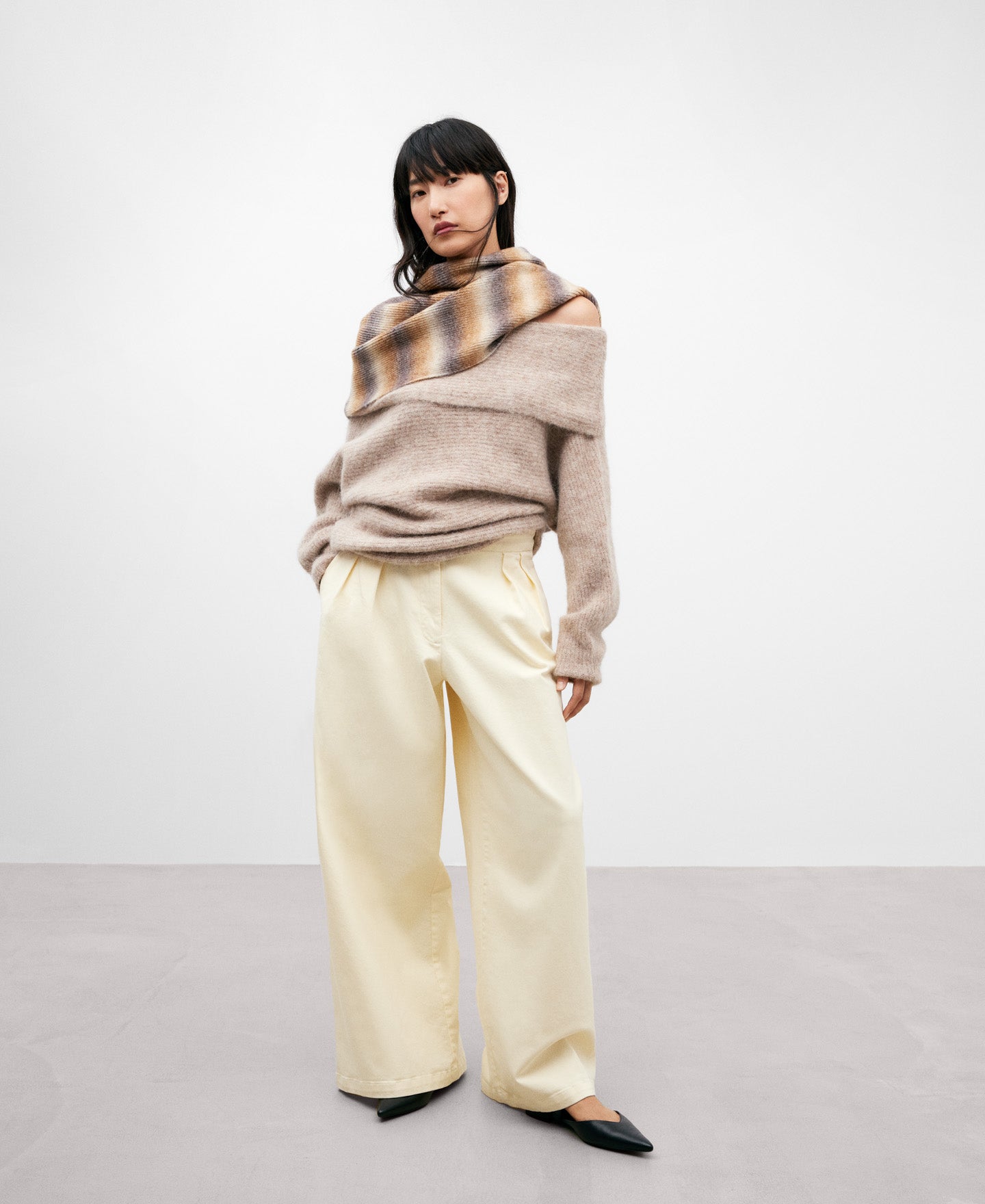 Stone Knitted Sweater In Alpaca Fabric