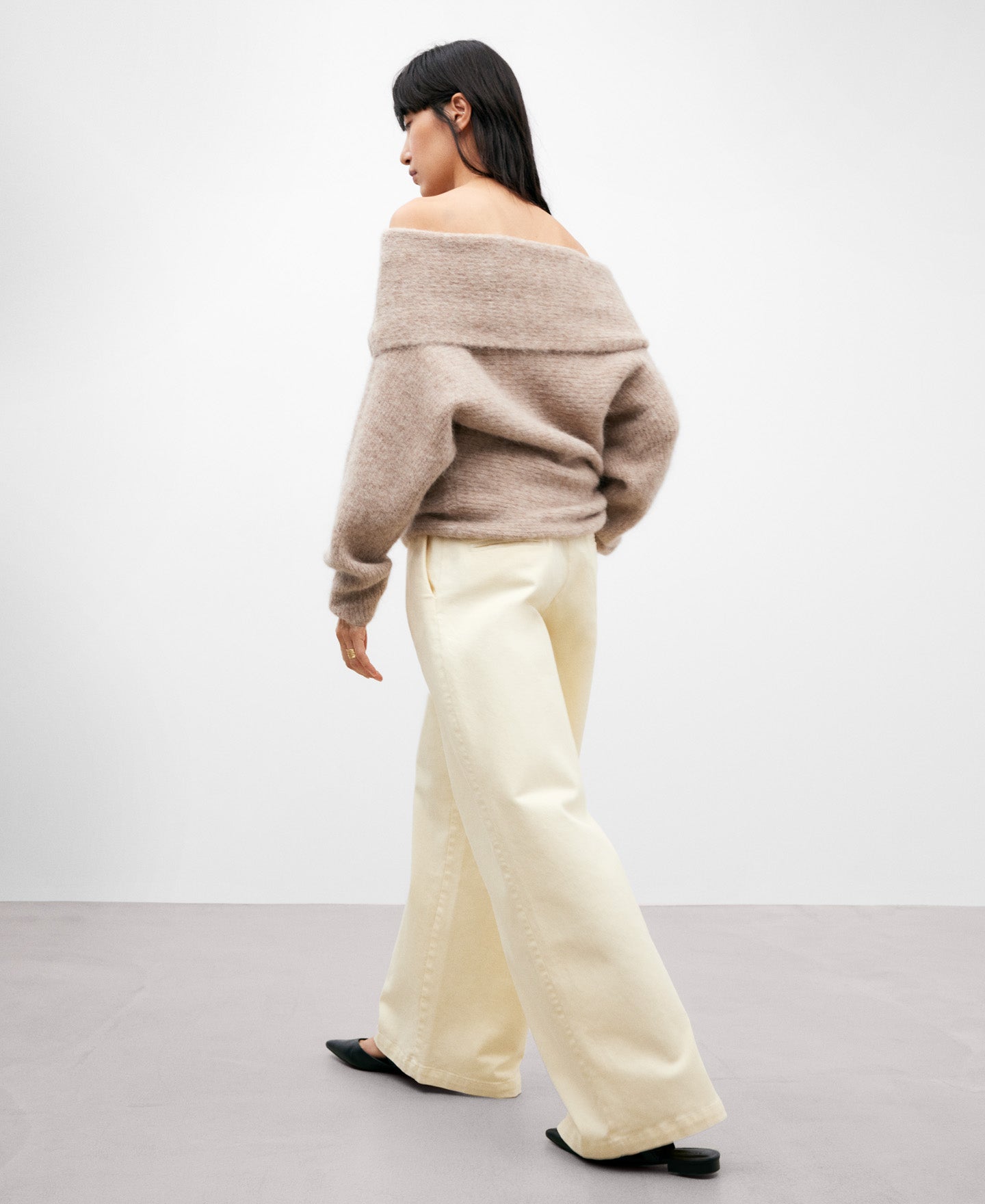 Stone Knitted Sweater In Alpaca Fabric
