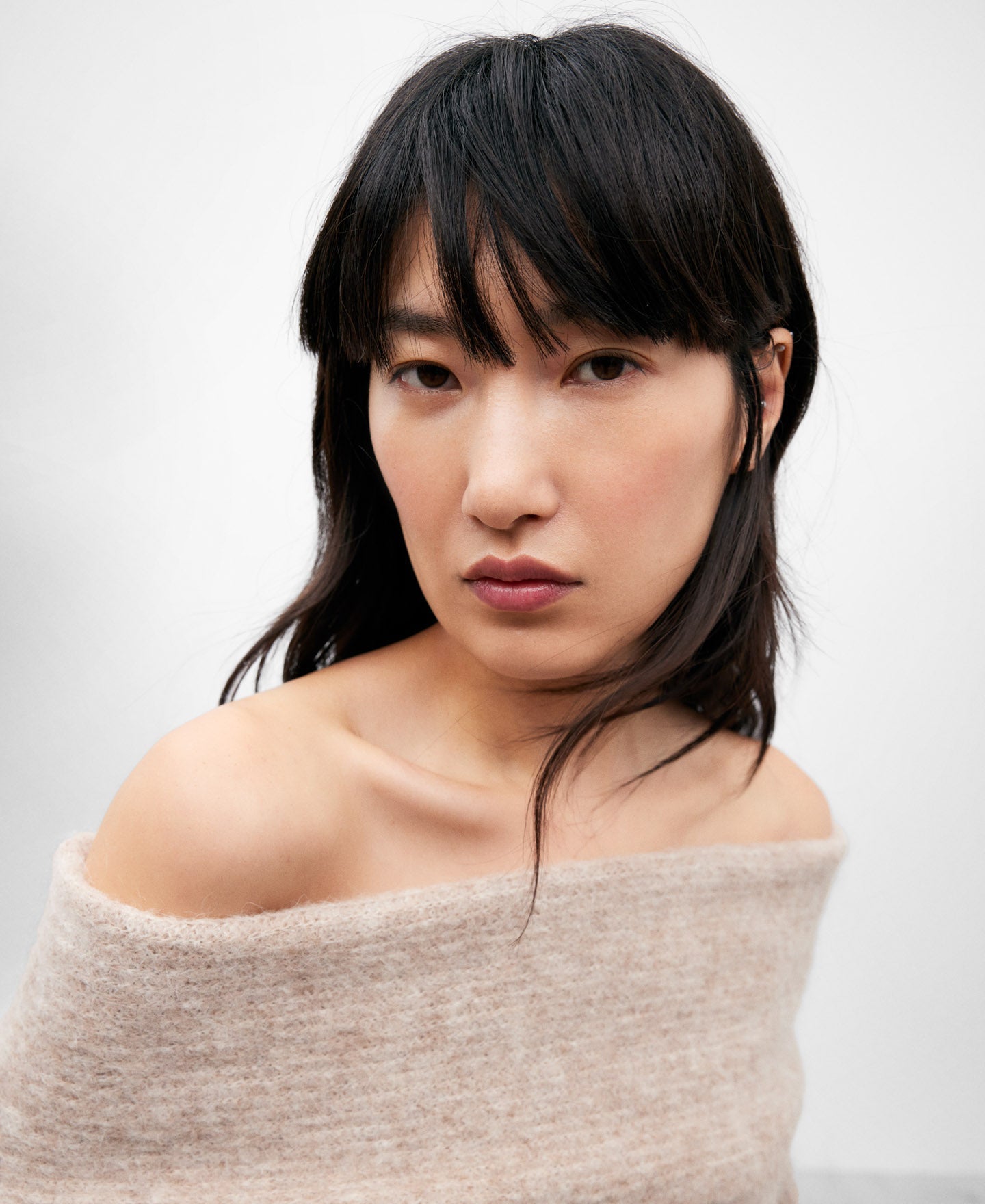 Stone Knitted Sweater In Alpaca Fabric