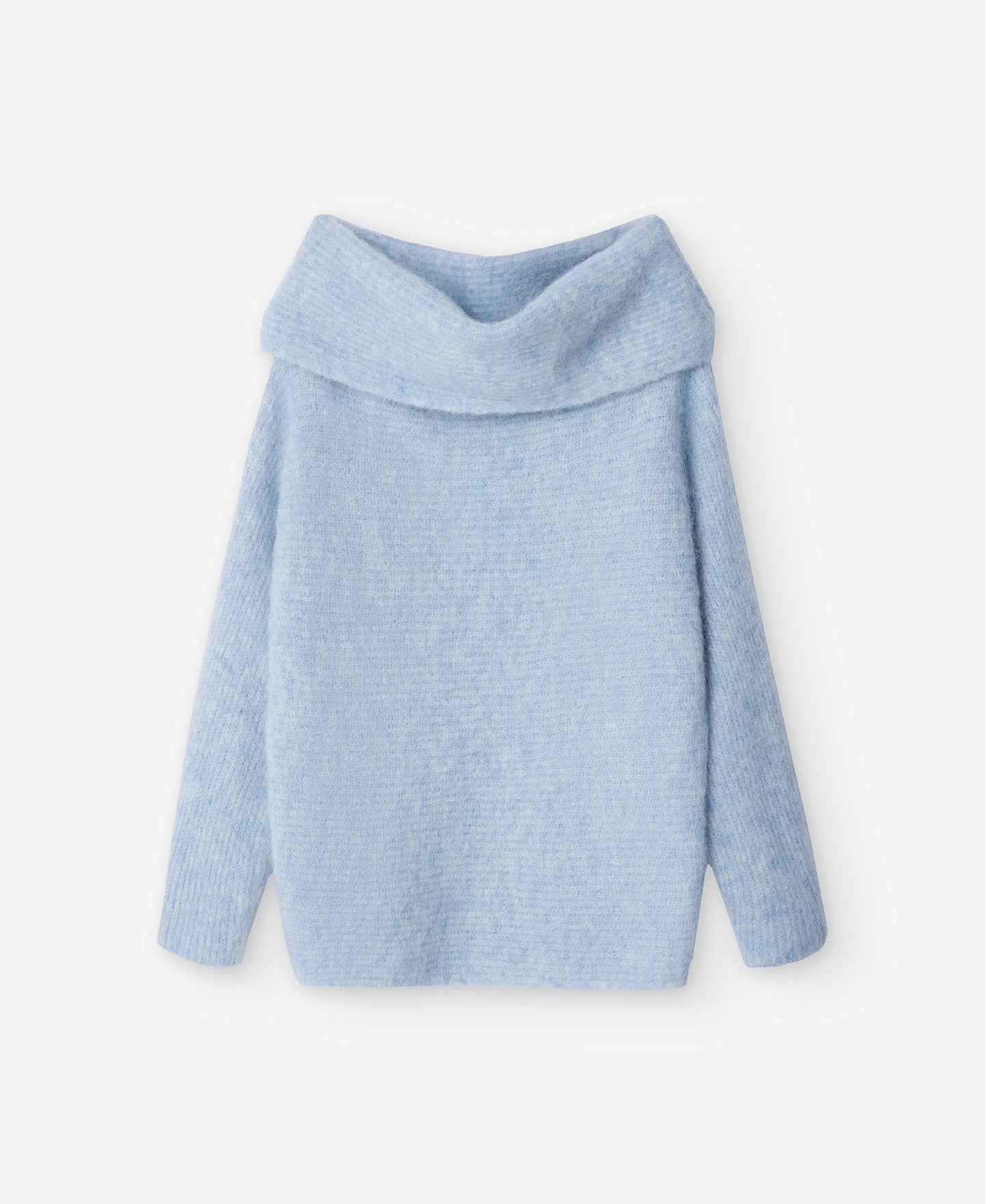 Light Blue Knitted Sweater In Alpaca Fabric