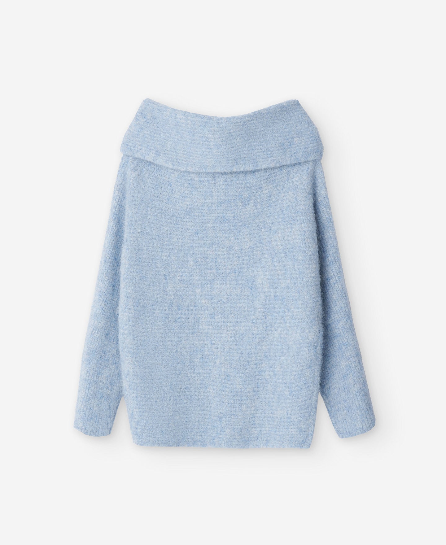 Light Blue Knitted Sweater In Alpaca Fabric