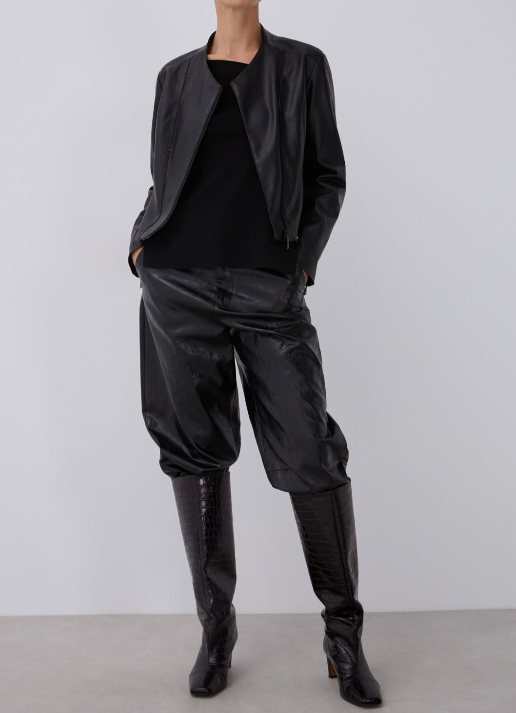 Black Asymmetrical Neckline Sweater