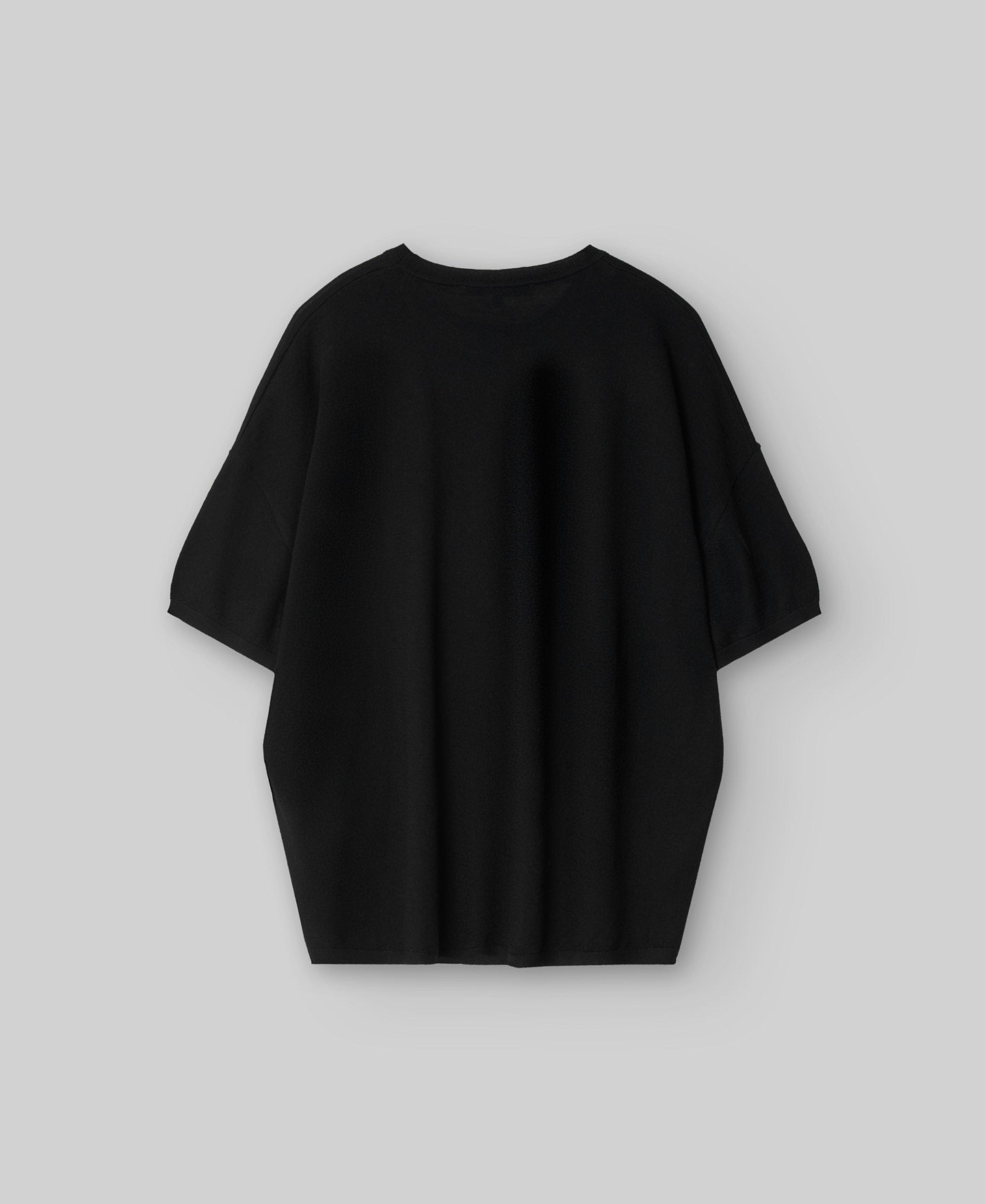 Merino wool short sleeve sweater woman in black