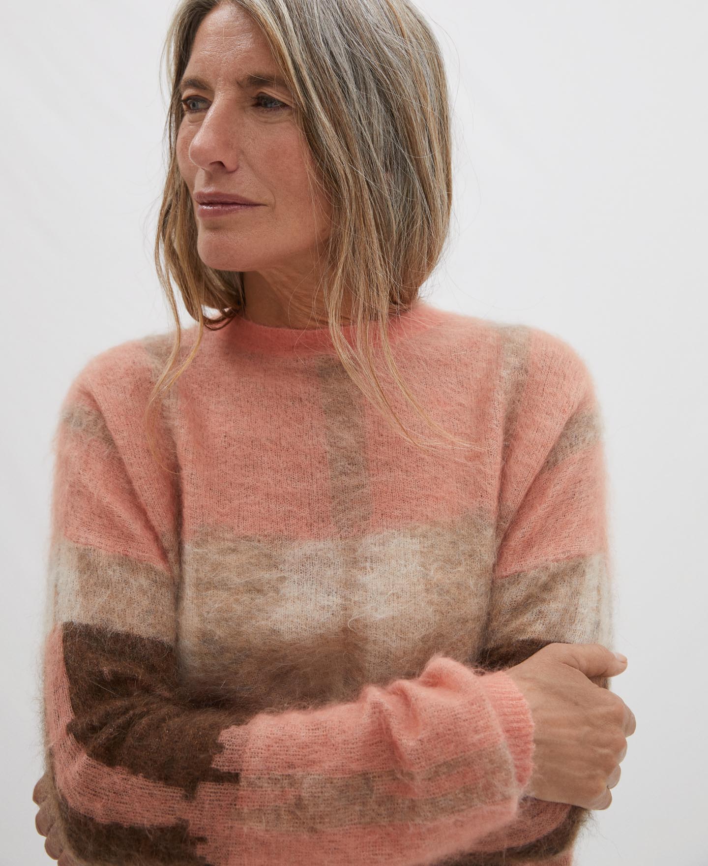 Pink Carded Mohair Sweater