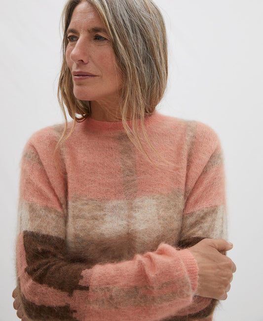 Pink Carded Mohair Sweater