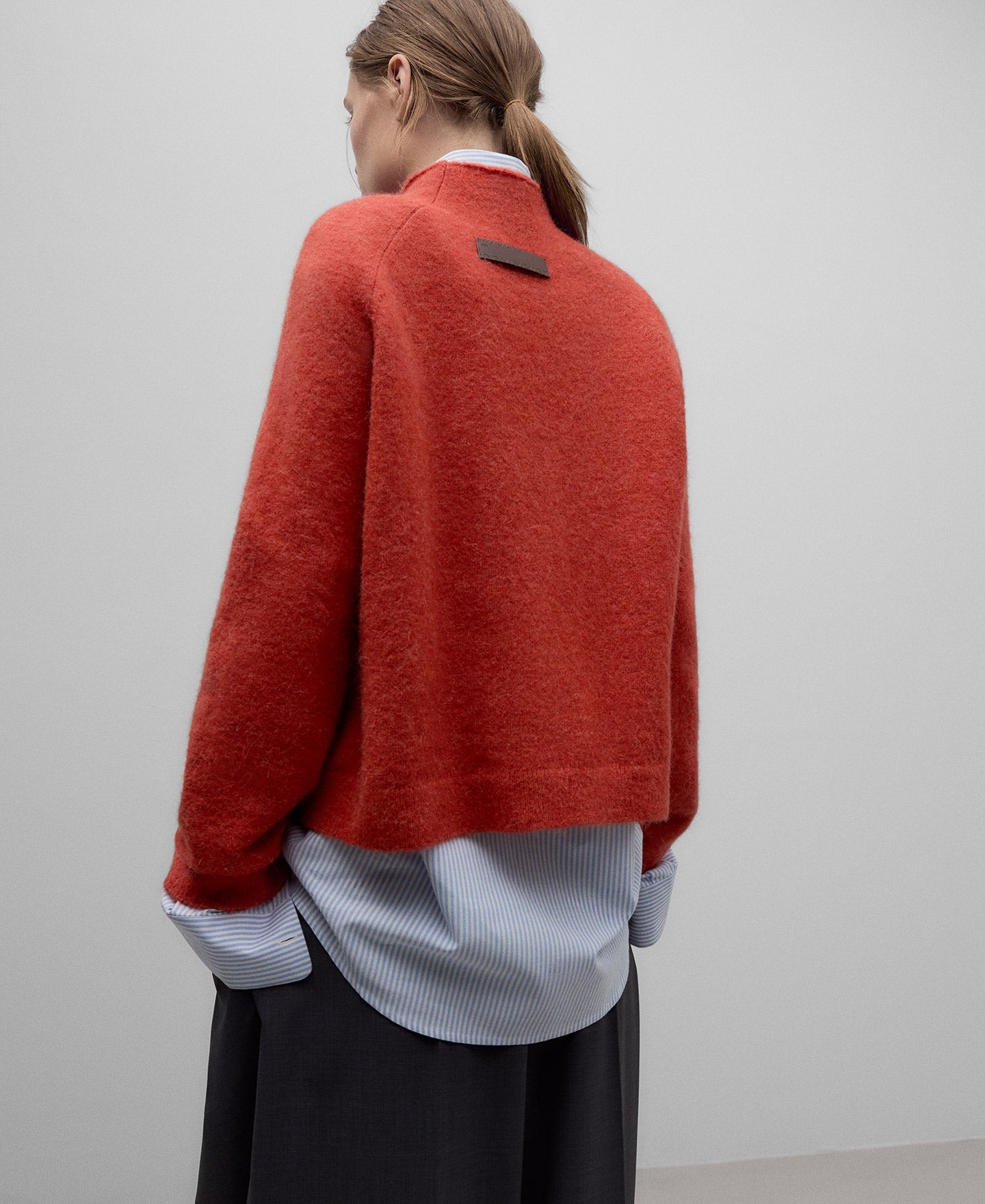 Alpaca Blend Knit Sweater in Dark Orange