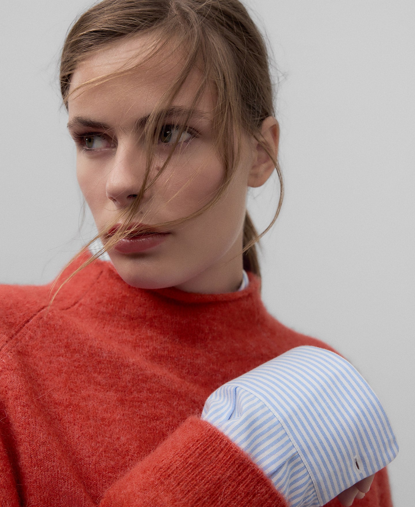 Alpaca Blend Knit Sweater in Dark Orange