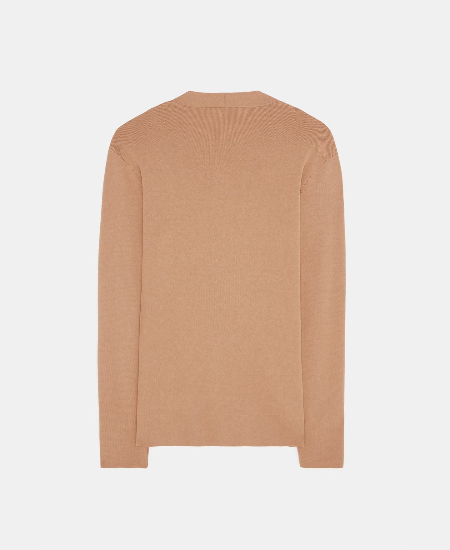 Camel V-Neck Pullover With Slits