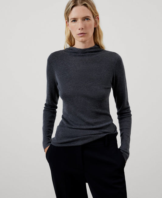 Grey Melange Lenzing Lyocell Extra Fine Sweater