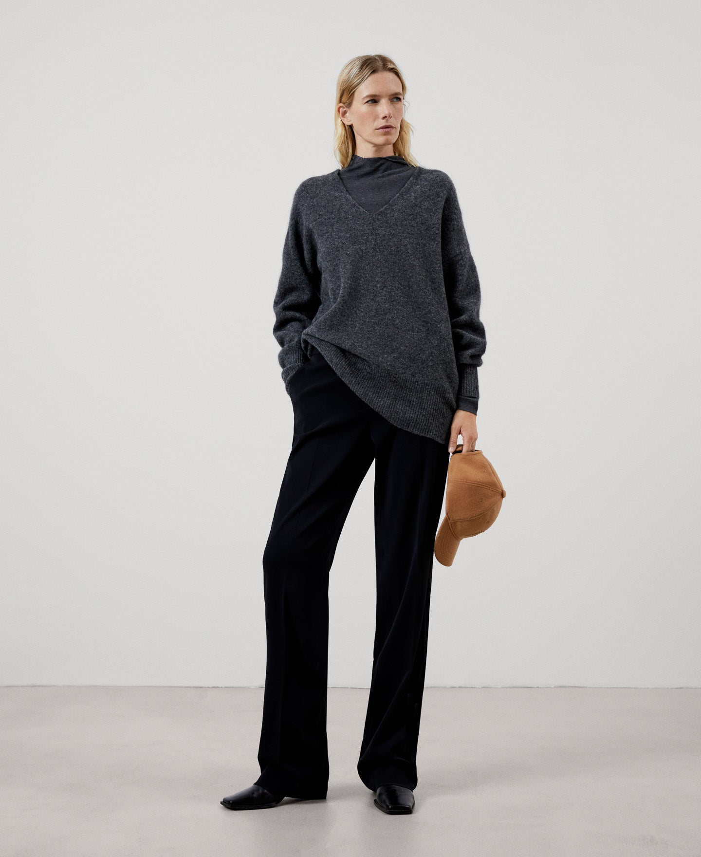 Grey Melange Lenzing Lyocell Extra Fine Sweater