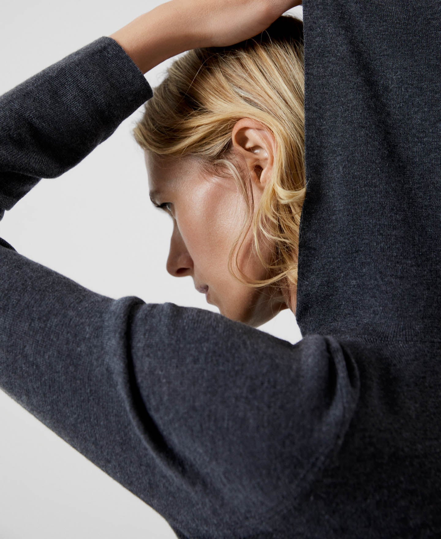 Grey Melange Lenzing Lyocell Extra Fine Sweater