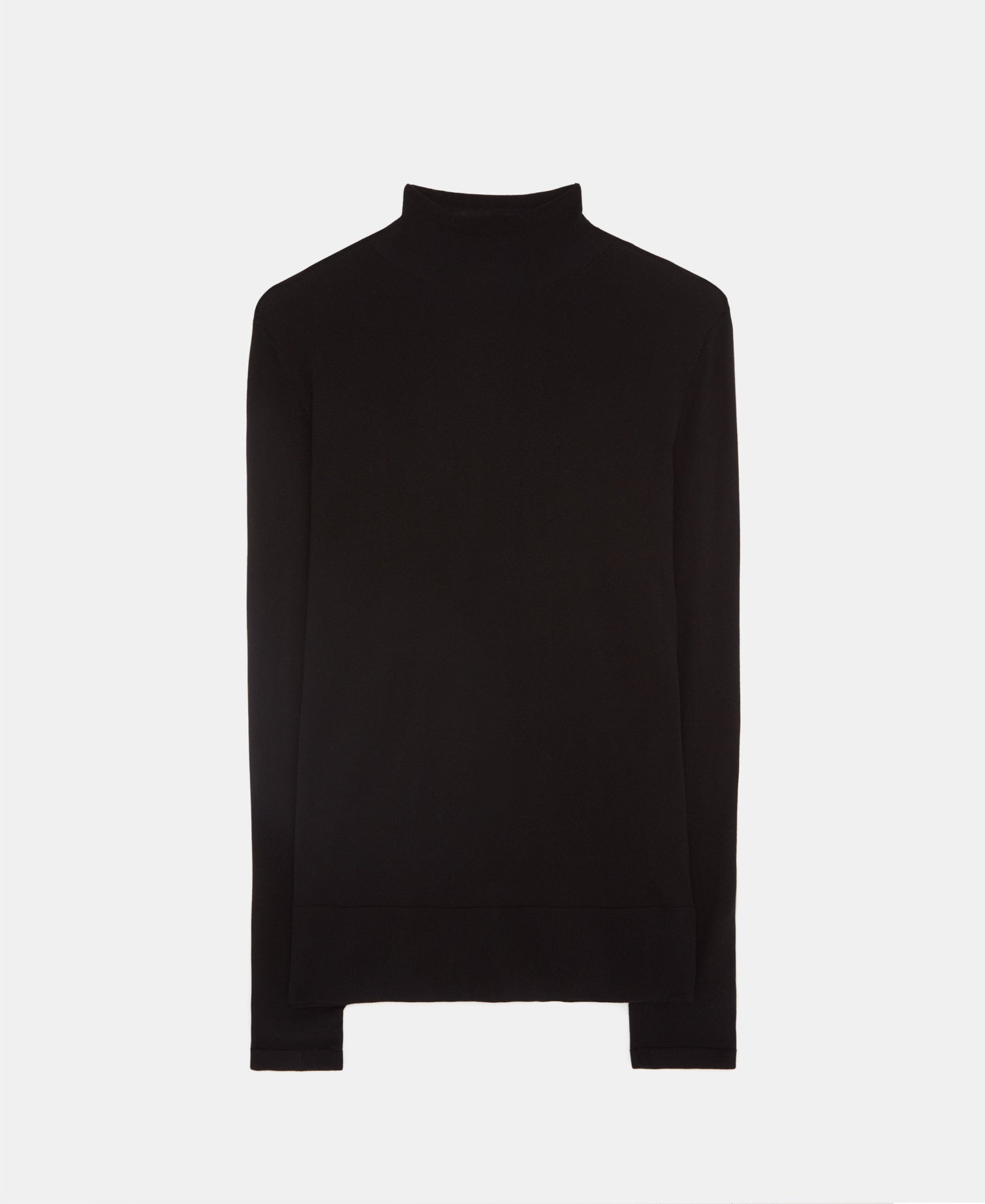 Black Turtleneck Merino Wool Sweater