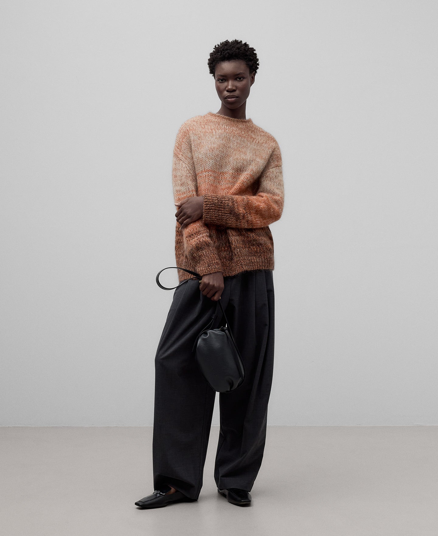 Gradient knit sweater woman in multicolor