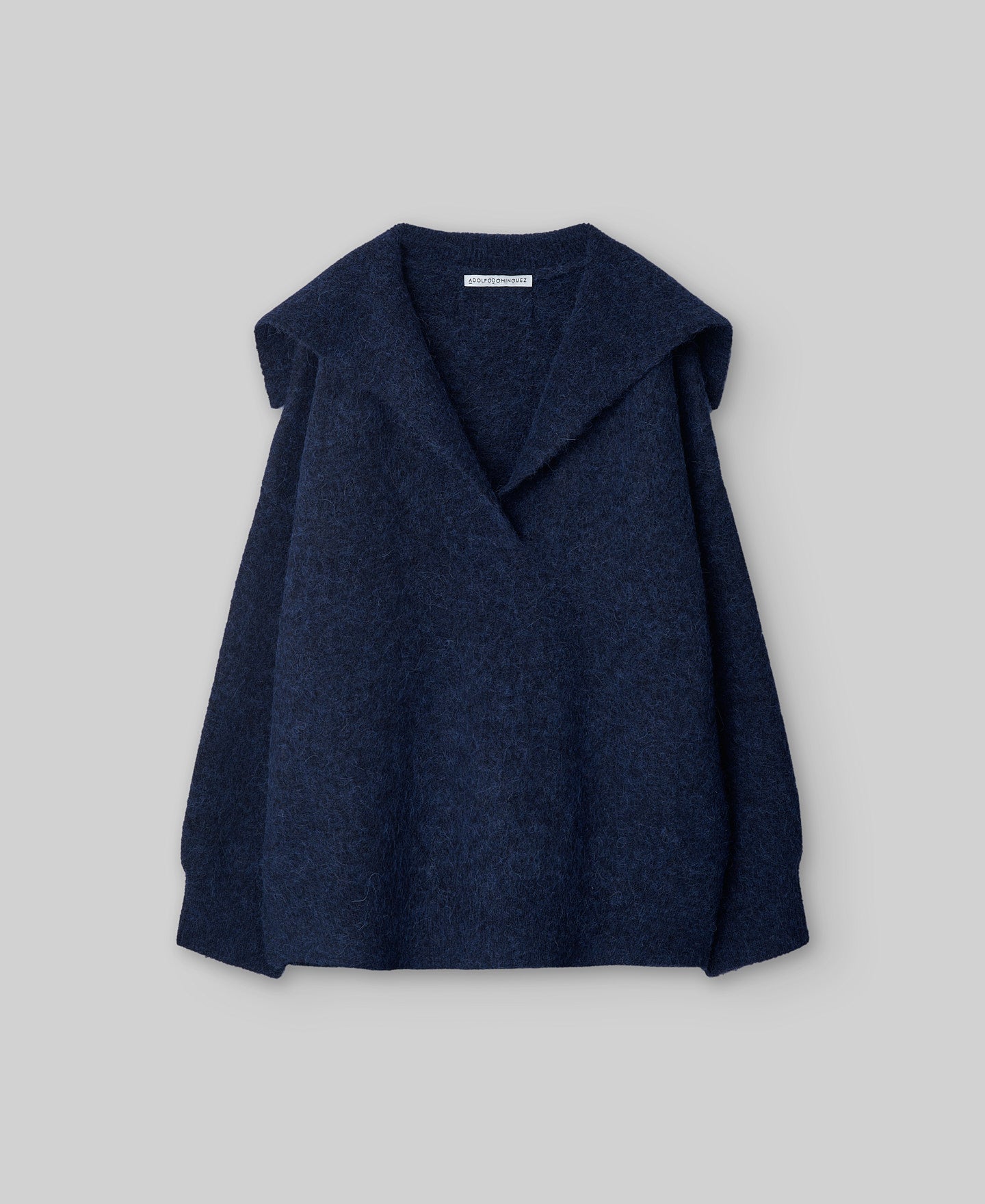 Merino wool perkins neck sweater woman in blue